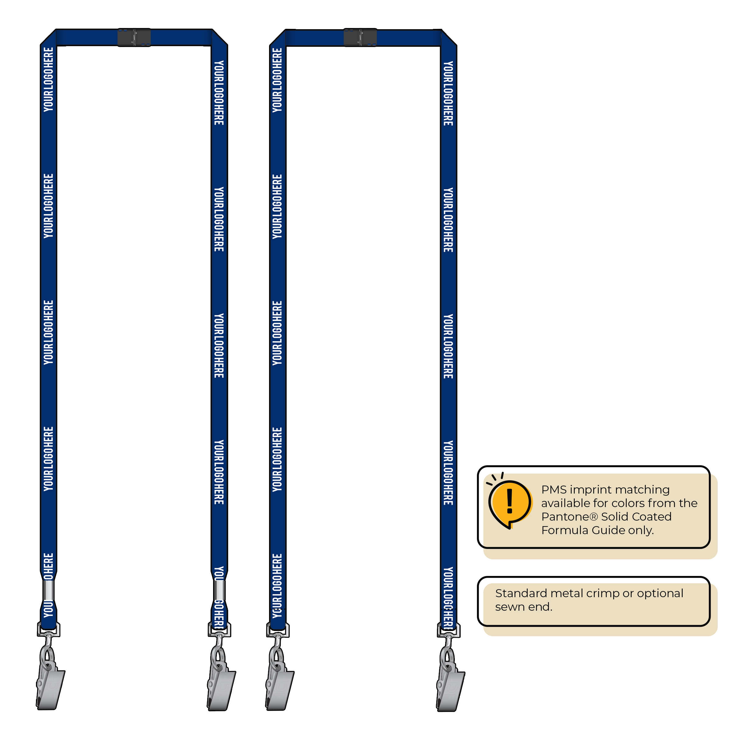 BH0011 | 3/8" MicroWeave Silkscreen Lanyards :: DOUBLE ENDED