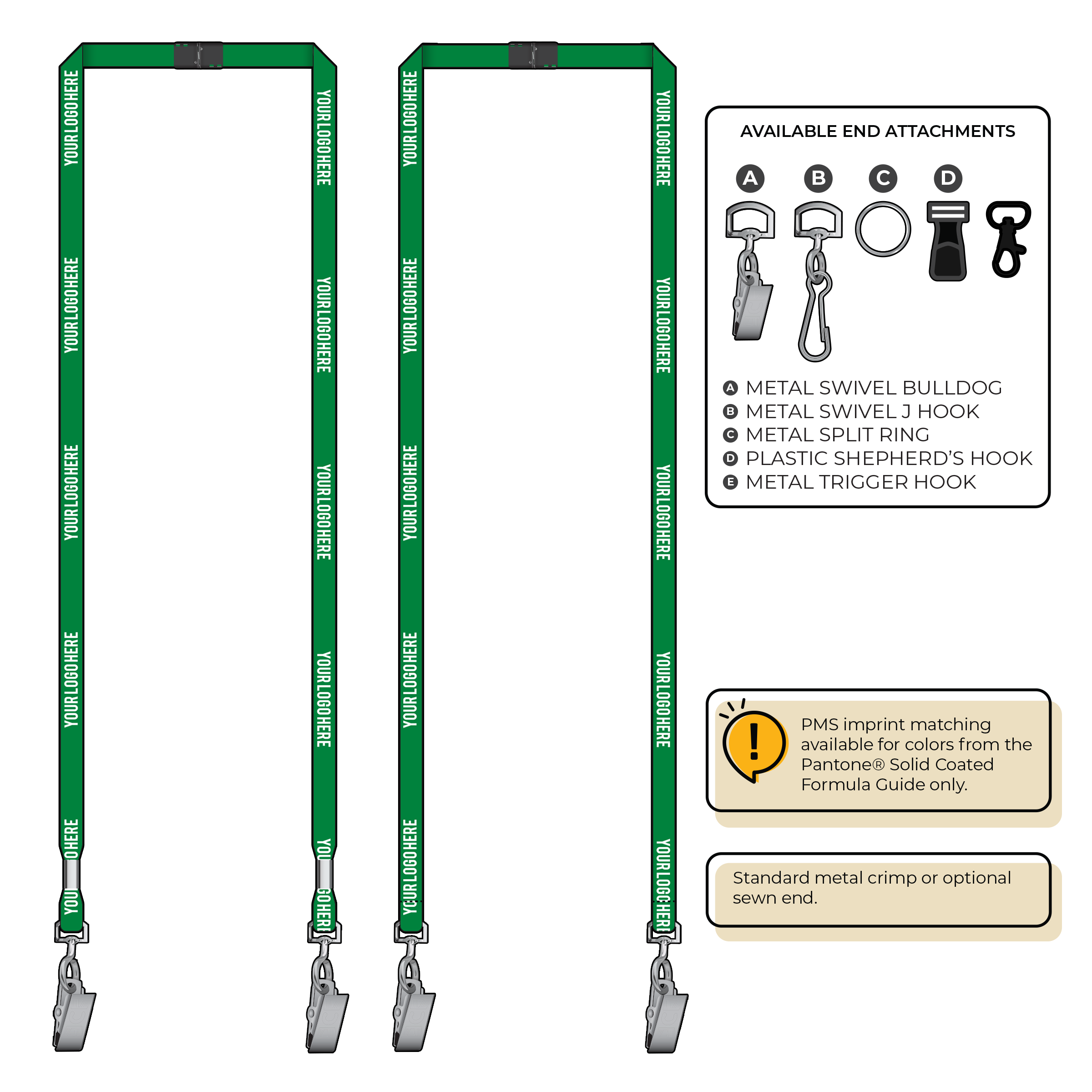 BHML3 | 3/8" Anti-Microbial Silkscreen Lanyards