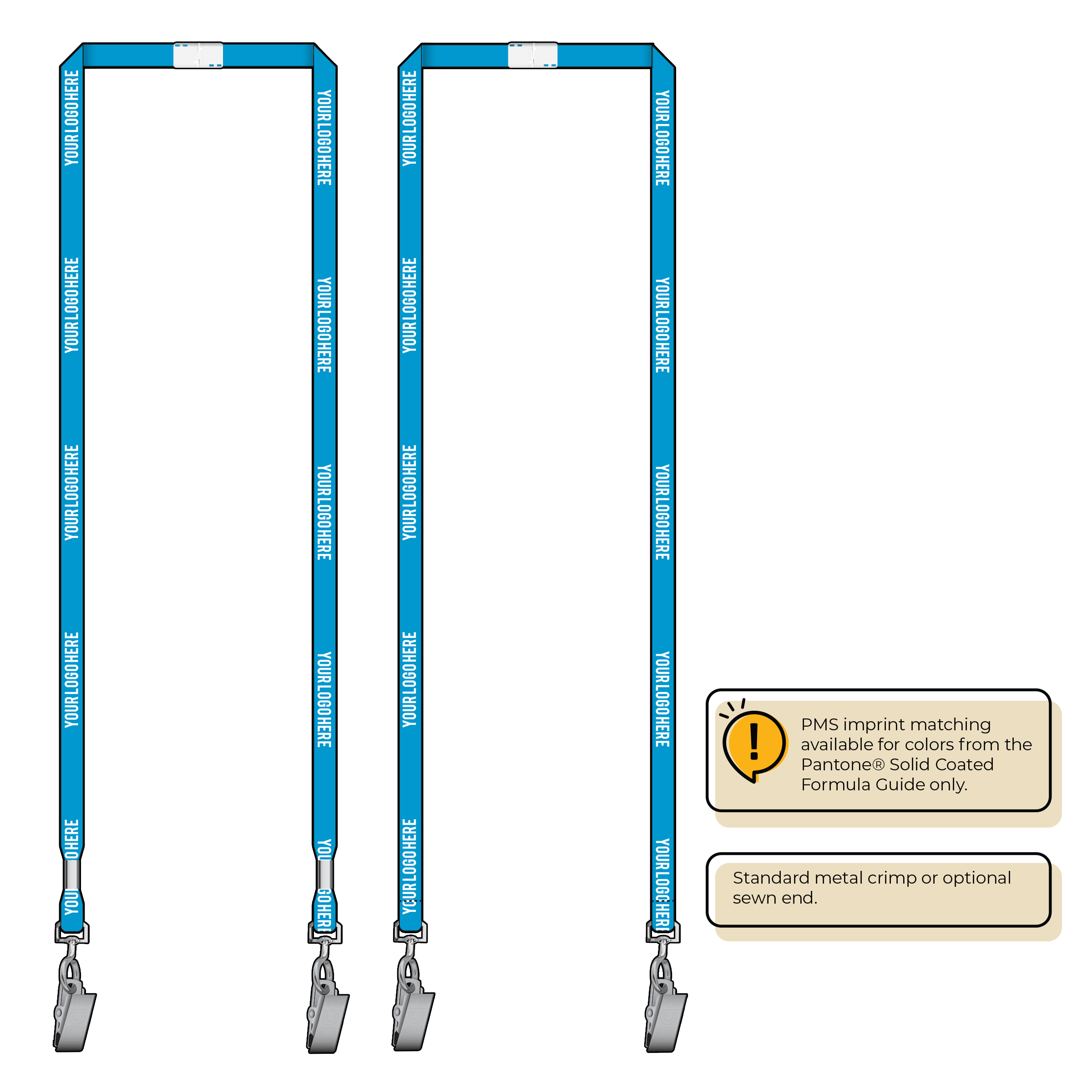BHN011 | 3/8" Neon MicroWeave Silkscreen Lanyards :: DOUBLE ENDED