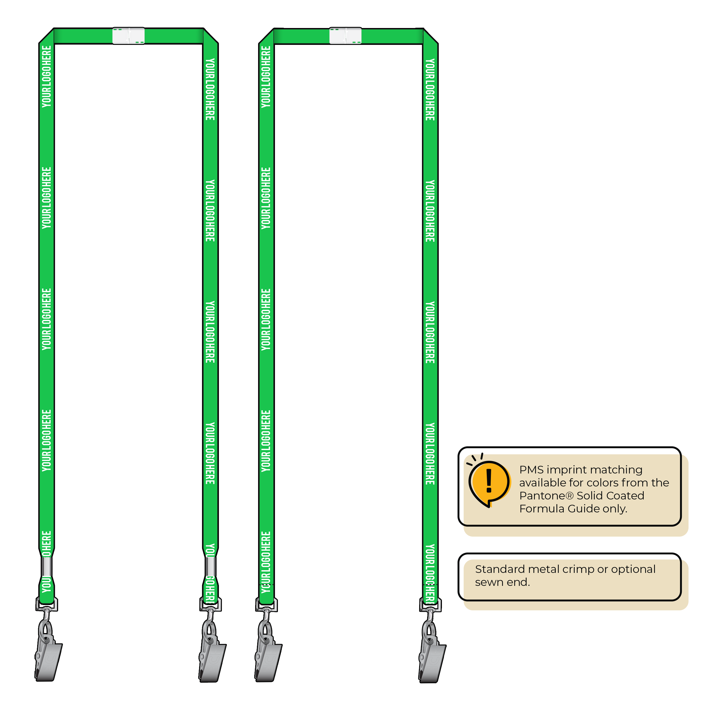 BHN011 | 3/8" Neon MicroWeave Silkscreen Lanyards :: DOUBLE ENDED