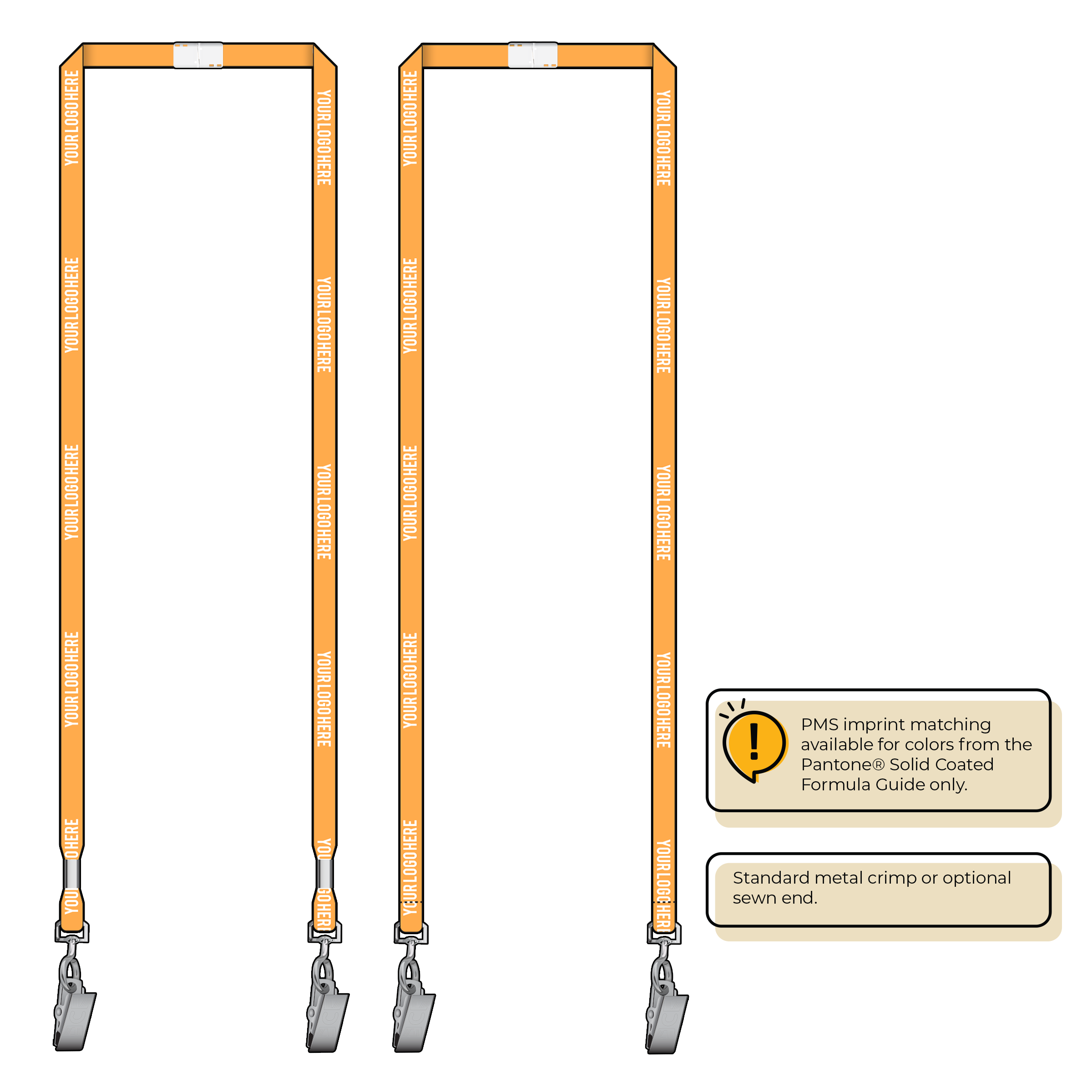 BHN011 | 3/8" Neon MicroWeave Silkscreen Lanyards :: DOUBLE ENDED