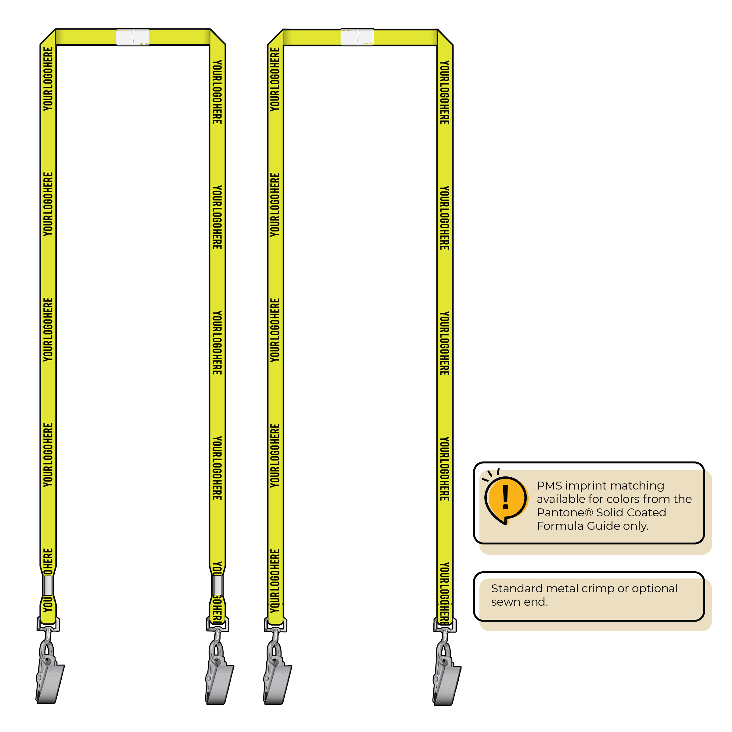 BHN011 | 3/8" Neon MicroWeave Silkscreen Lanyards :: DOUBLE ENDED