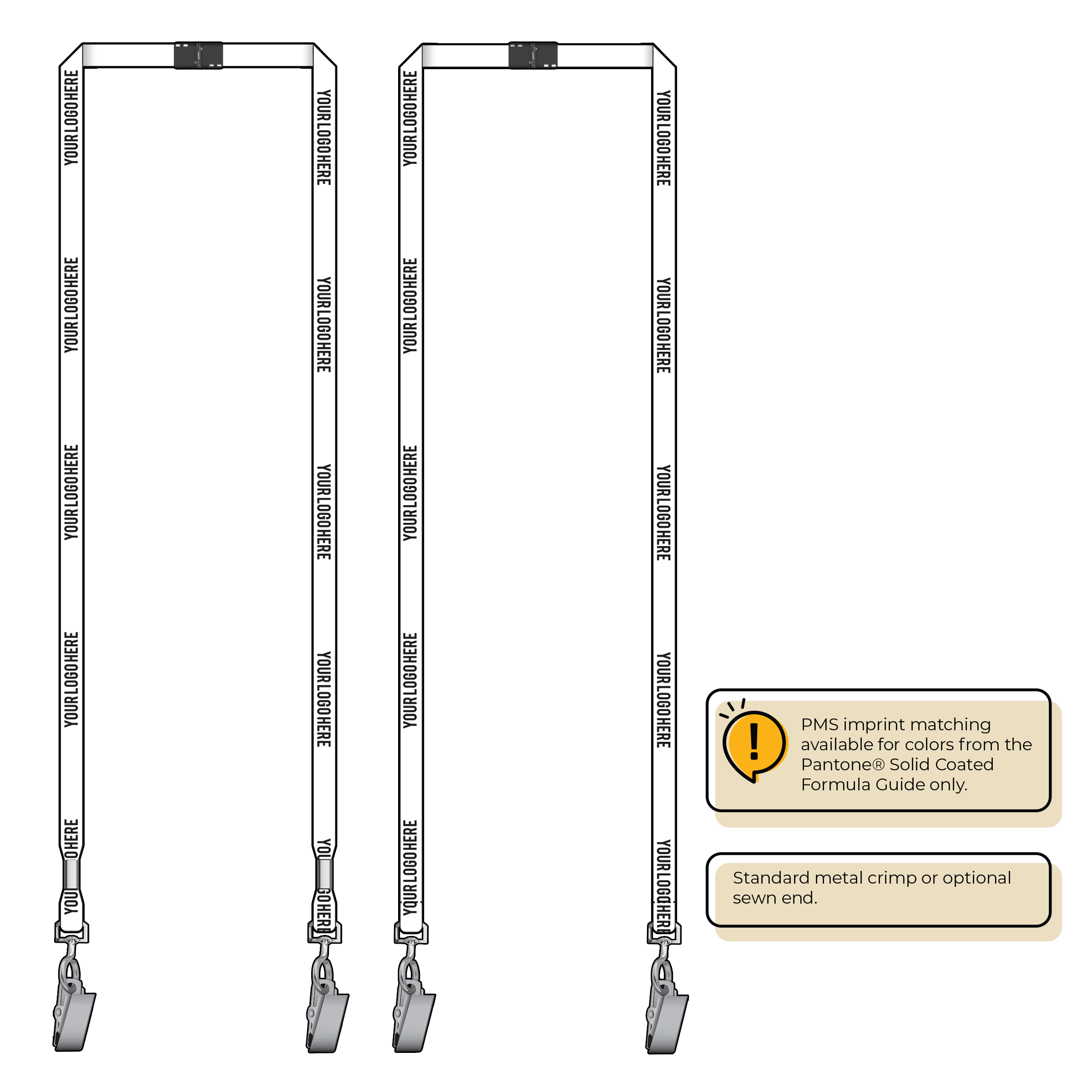 BH0011 | 3/8" MicroWeave Silkscreen Lanyards :: DOUBLE ENDED