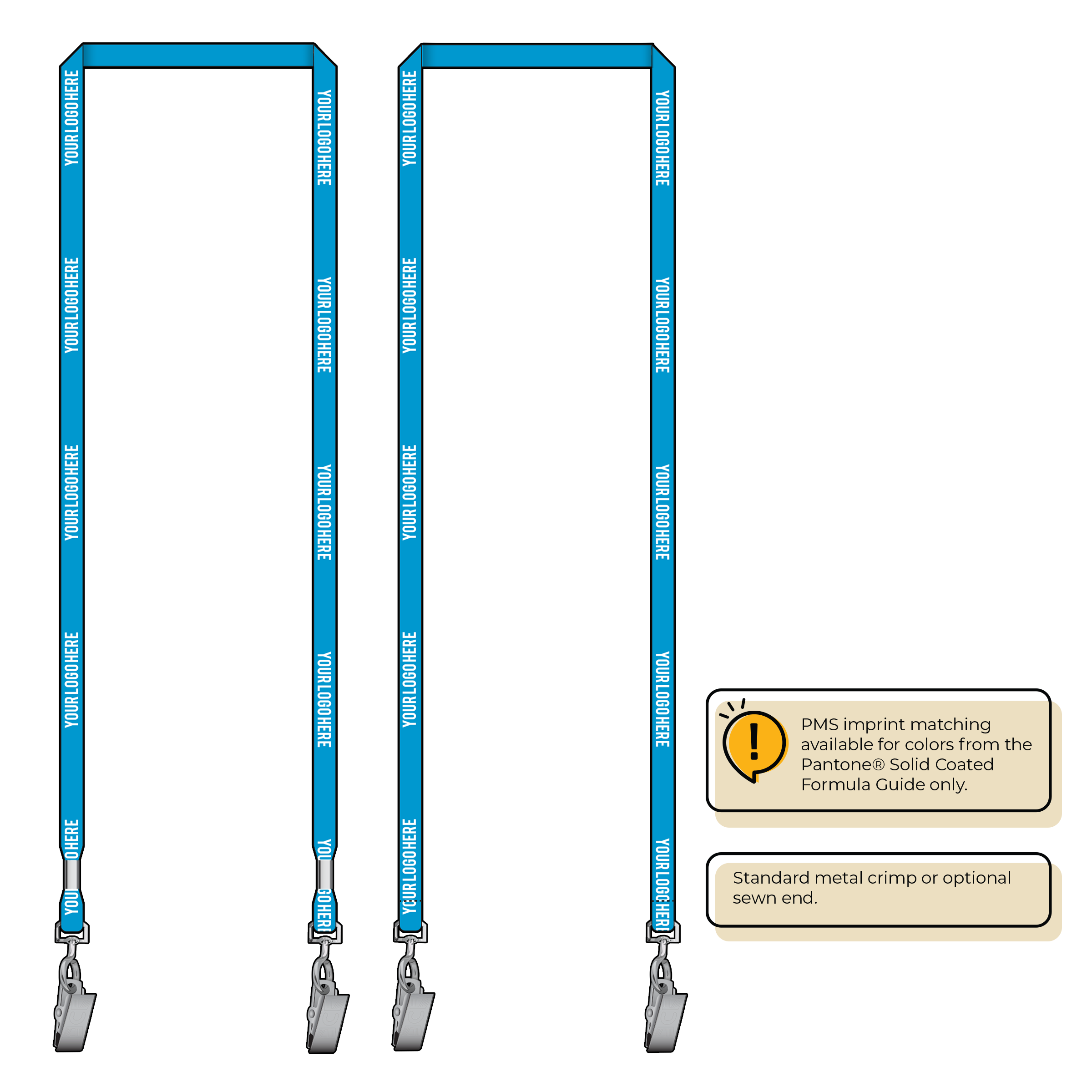 BHN011 | 3/8" Neon MicroWeave Silkscreen Lanyards :: DOUBLE ENDED