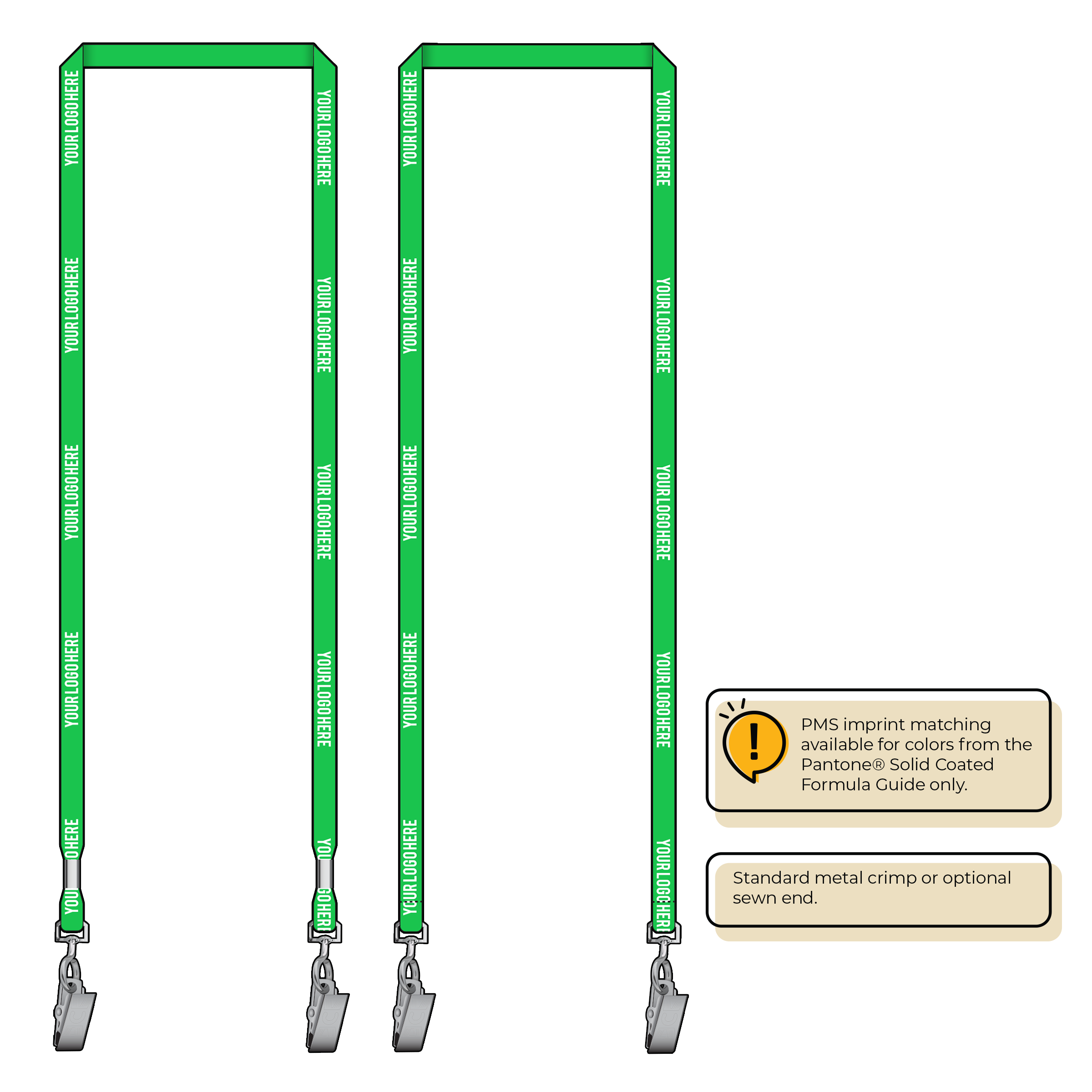 BHN011 | 3/8" Neon MicroWeave Silkscreen Lanyards :: DOUBLE ENDED
