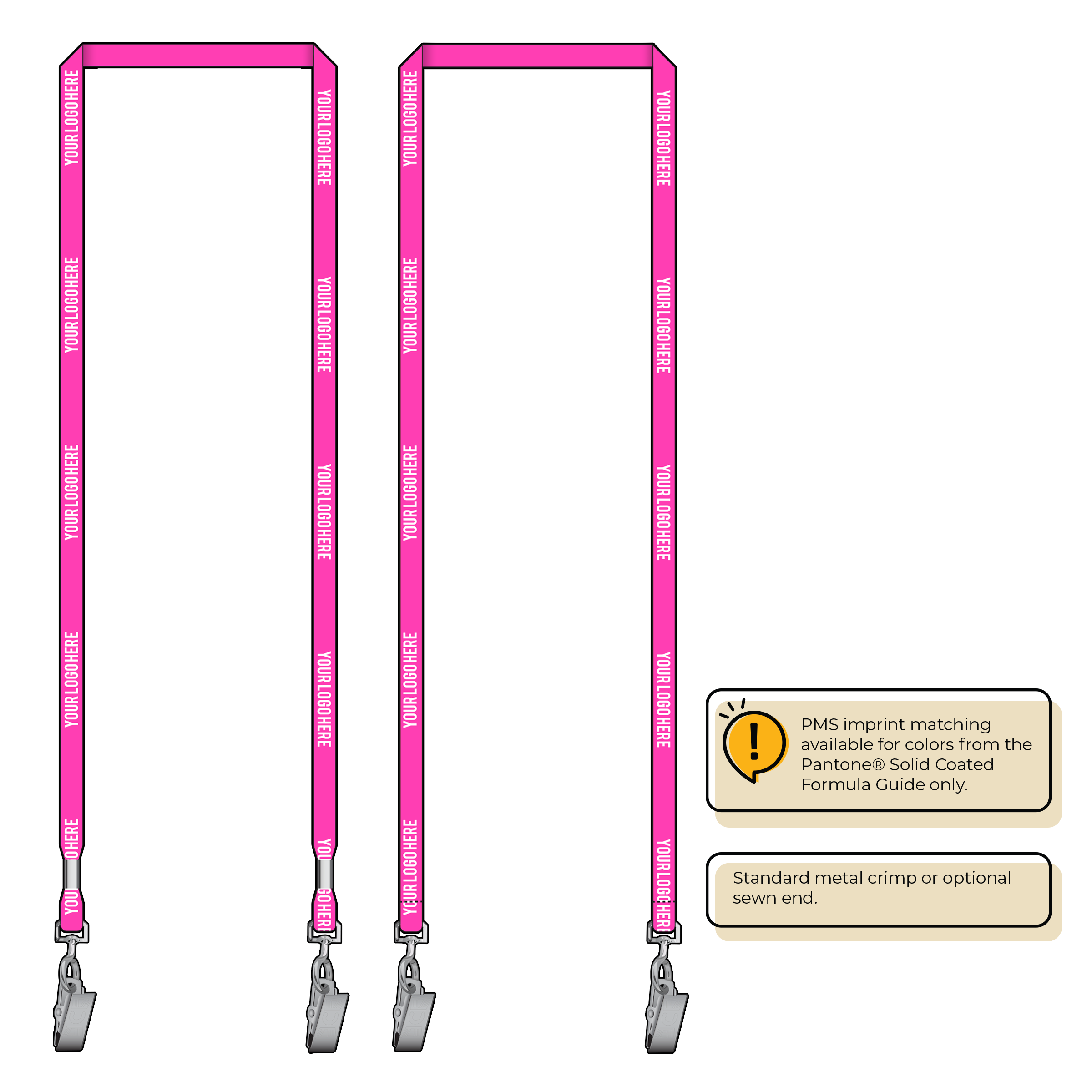 BHN011 | 3/8" Neon MicroWeave Silkscreen Lanyards :: DOUBLE ENDED
