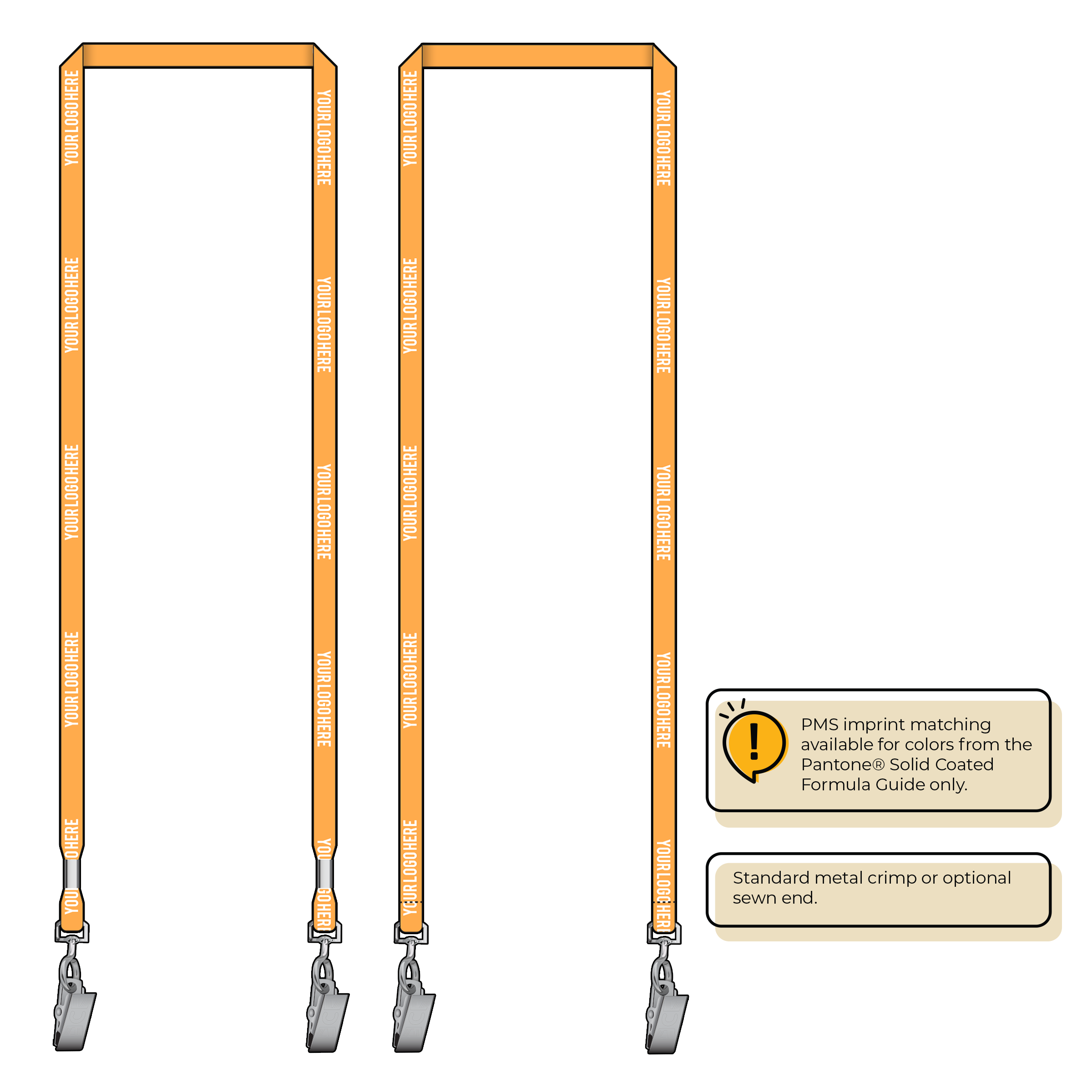 BHN011 | 3/8" Neon MicroWeave Silkscreen Lanyards :: DOUBLE ENDED