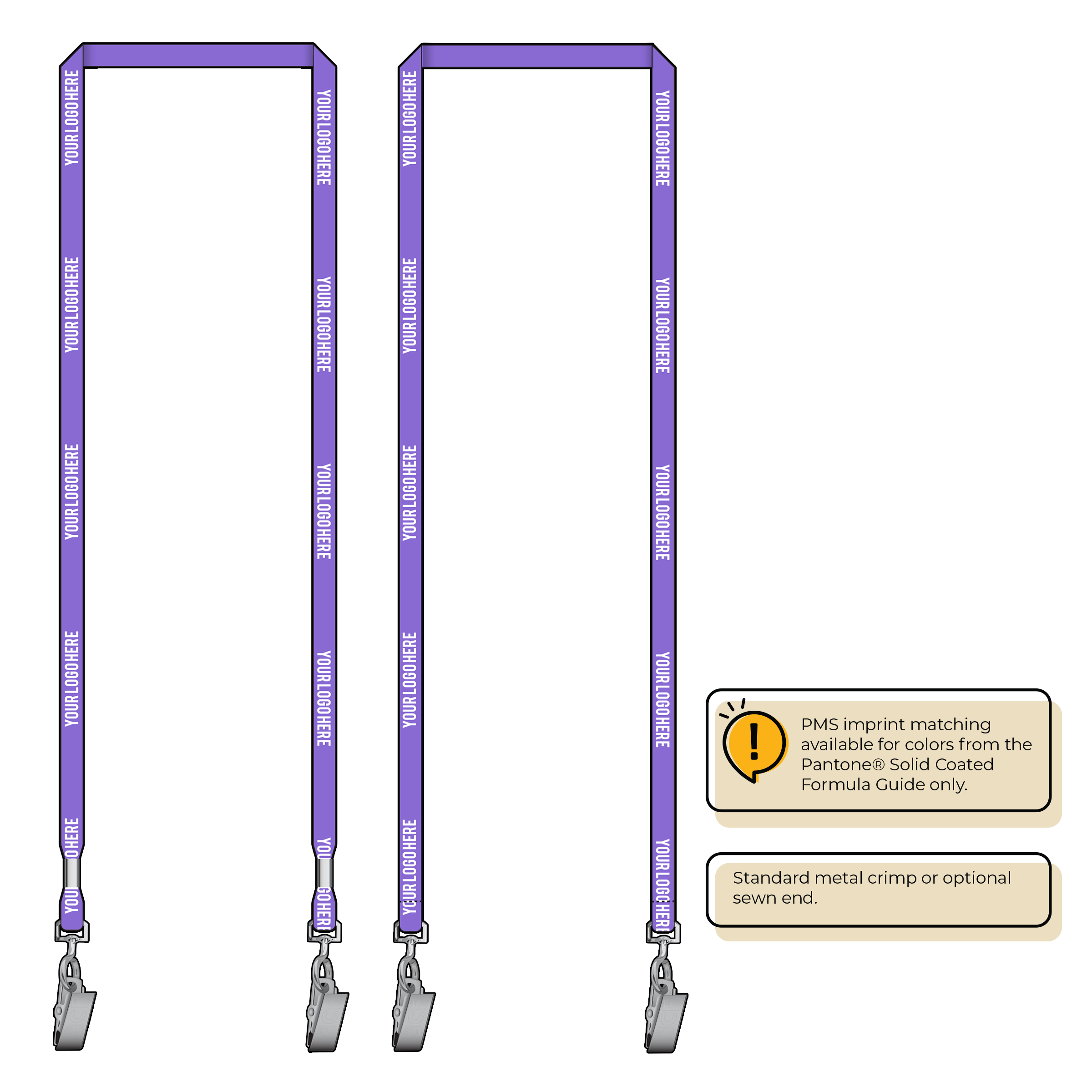 BHN011 | 3/8" Neon MicroWeave Silkscreen Lanyards :: DOUBLE ENDED