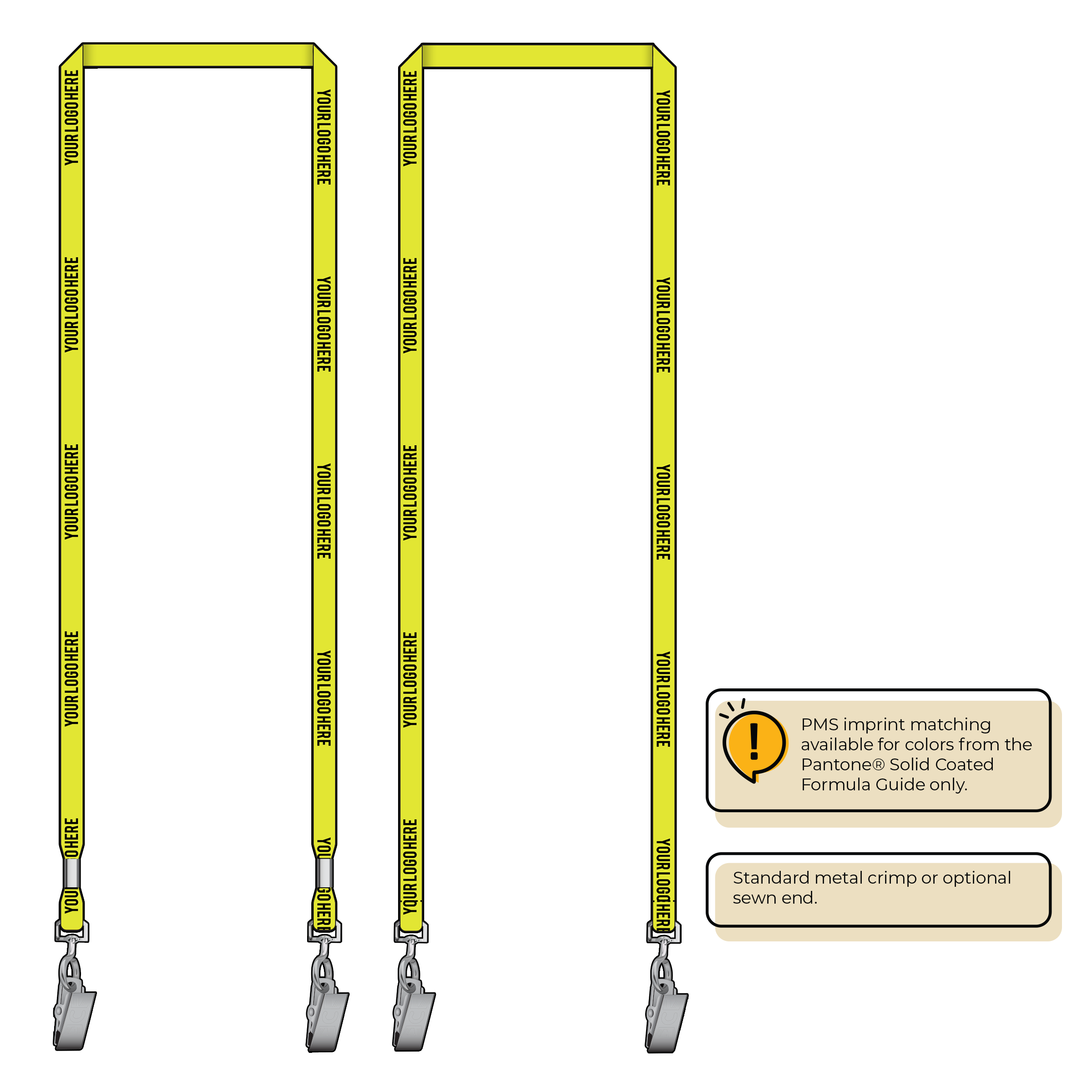 BHN011 | 3/8" Neon MicroWeave Silkscreen Lanyards :: DOUBLE ENDED
