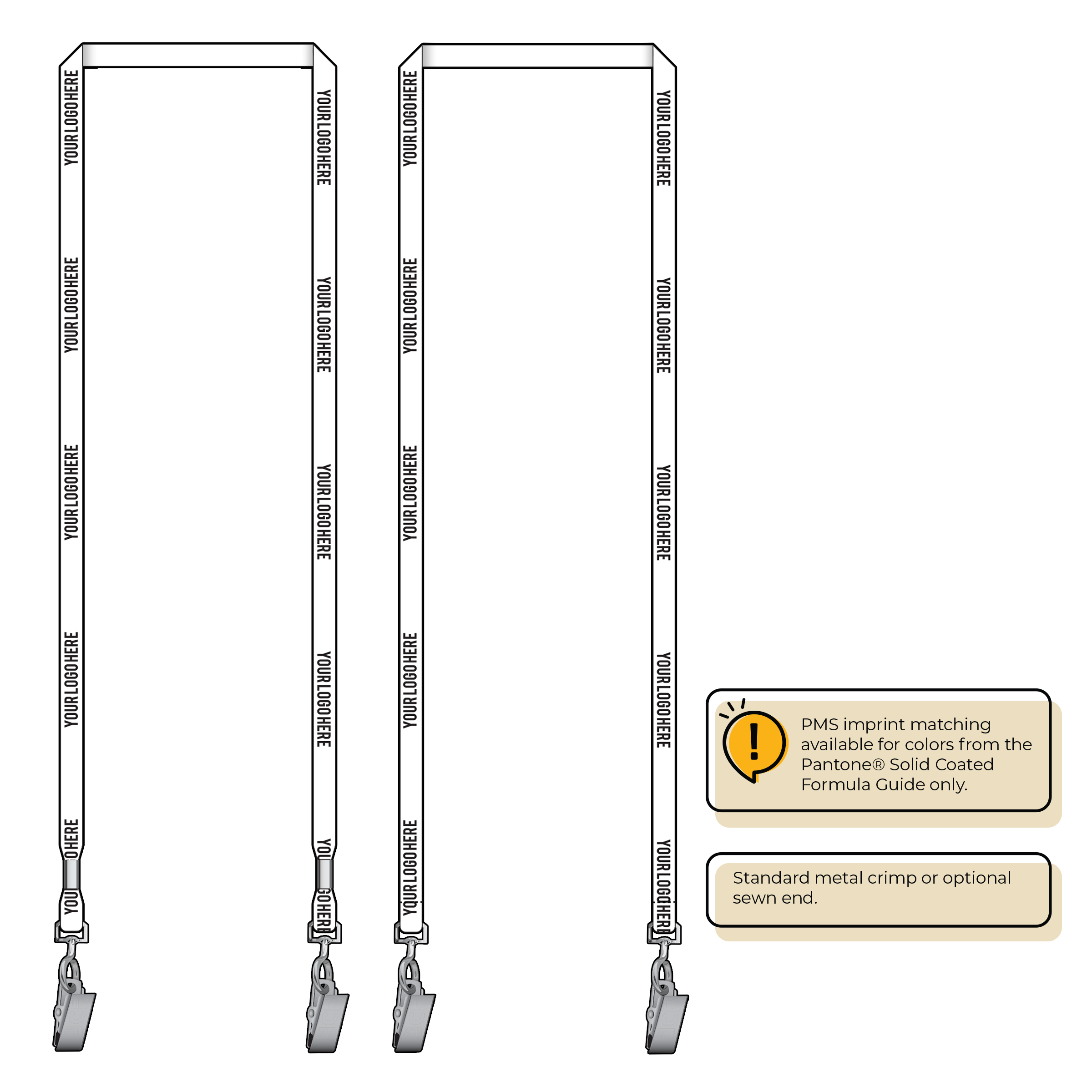 BH0011 | 3/8" MicroWeave Silkscreen Lanyards :: DOUBLE ENDED