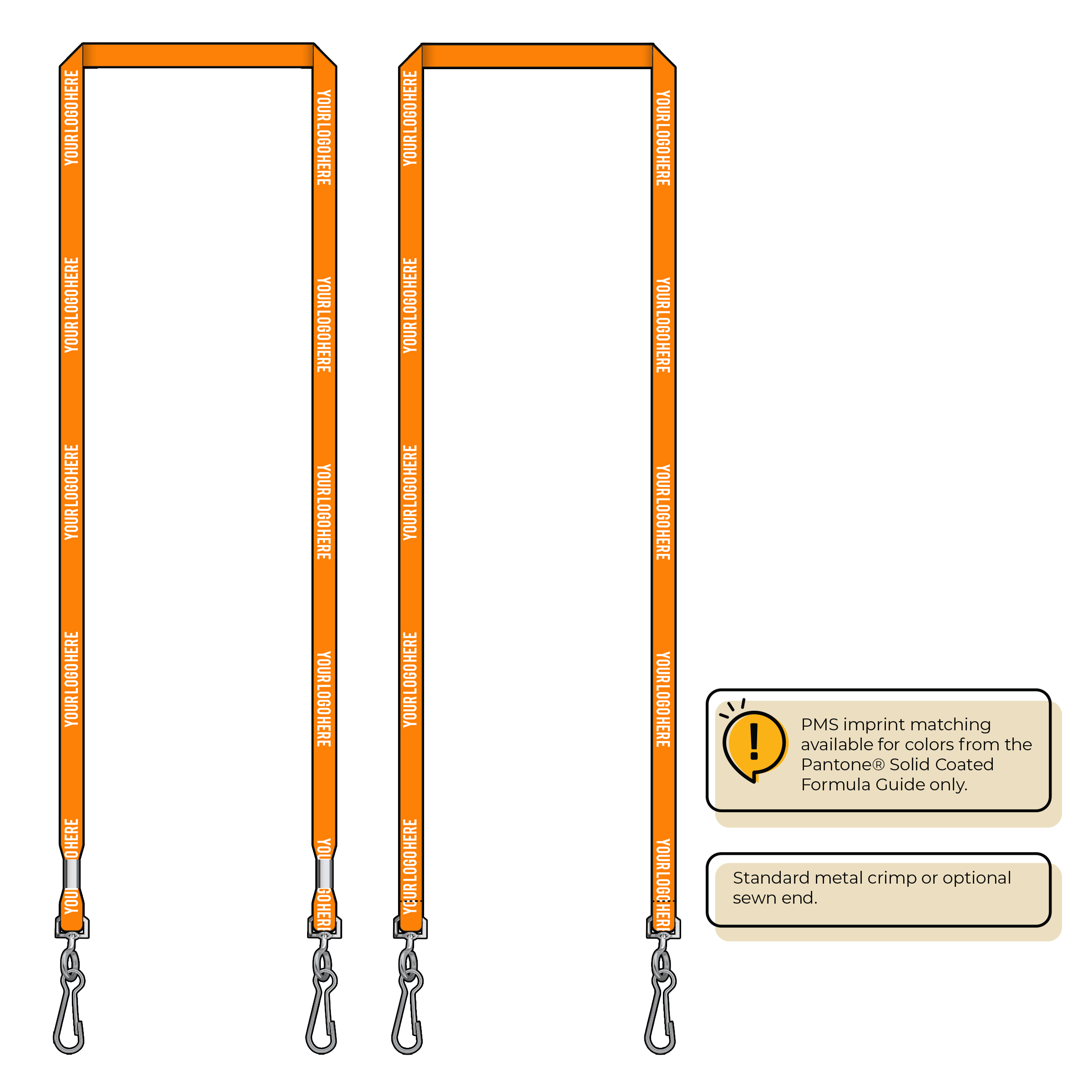 BH0011 | 3/8" MicroWeave Silkscreen Lanyards :: DOUBLE ENDED
