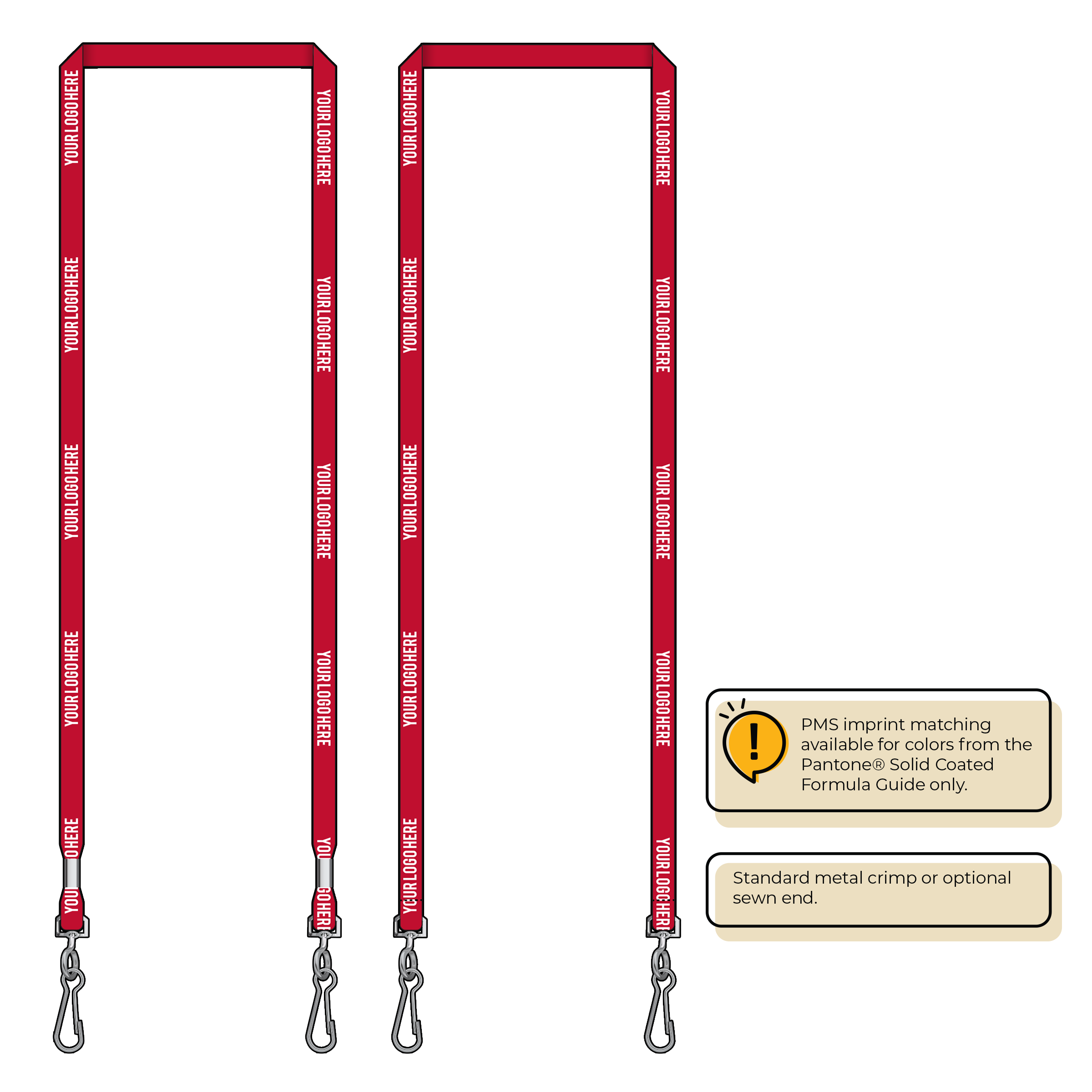 BH0011 | 3/8" MicroWeave Silkscreen Lanyards :: DOUBLE ENDED