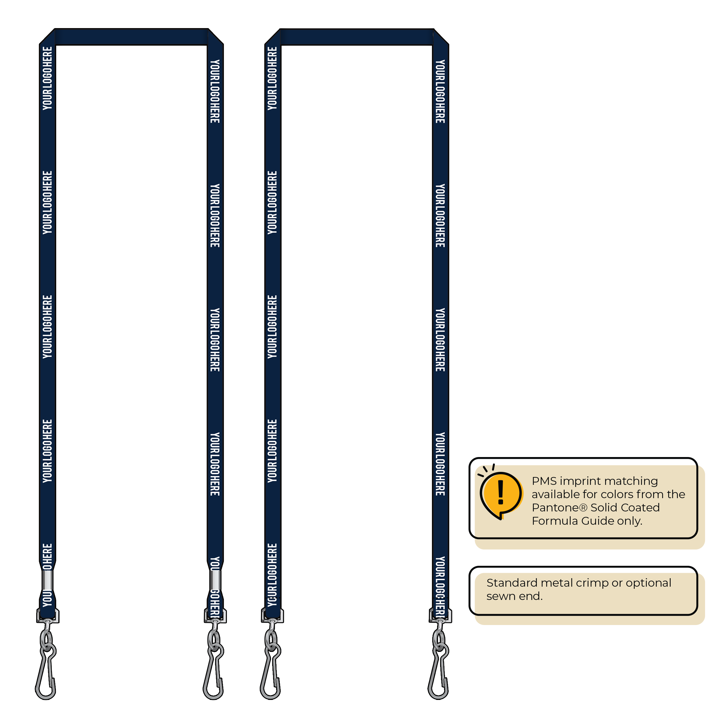 BH0011 | 3/8" MicroWeave Silkscreen Lanyards :: DOUBLE ENDED