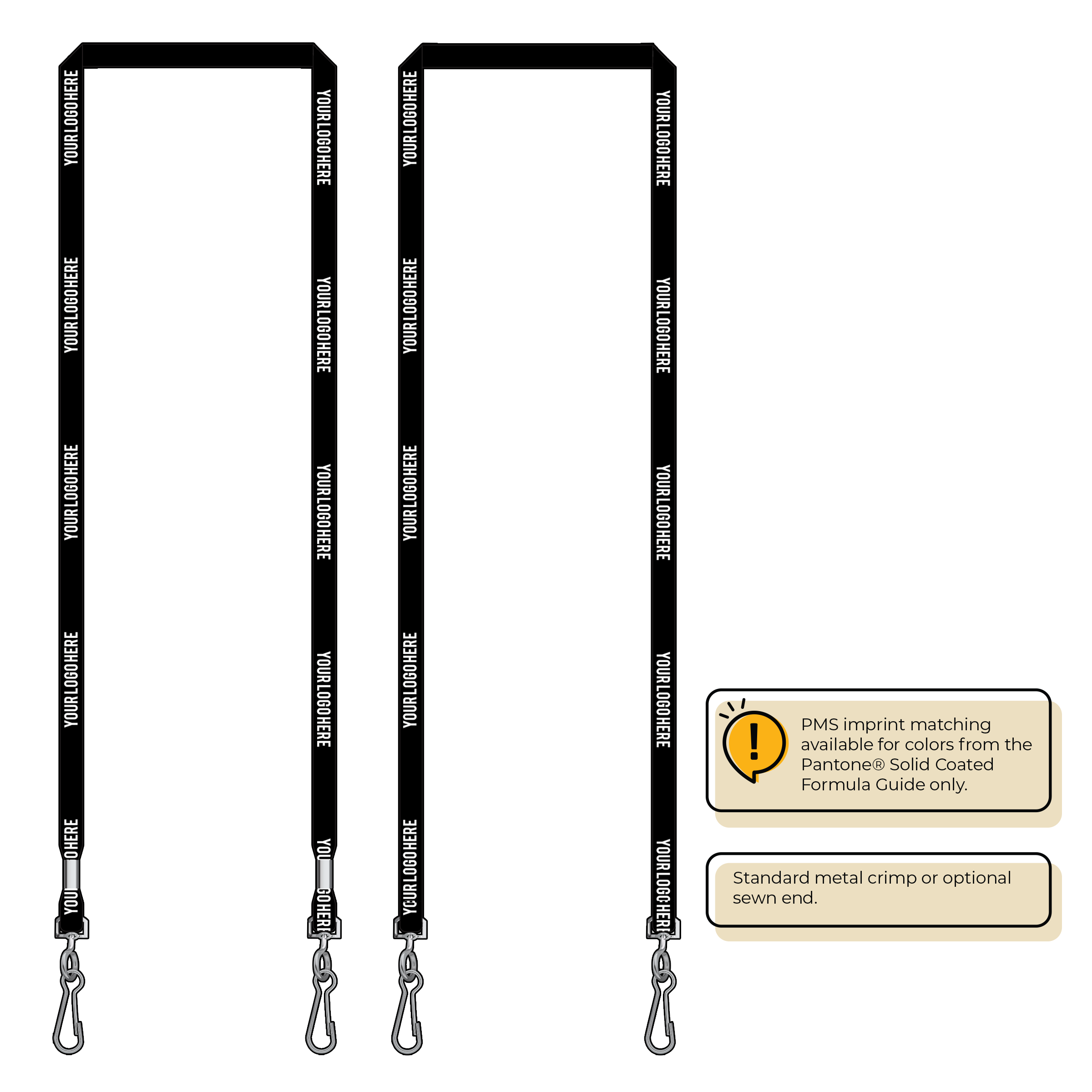BH0011 | 3/8" MicroWeave Silkscreen Lanyards :: DOUBLE ENDED