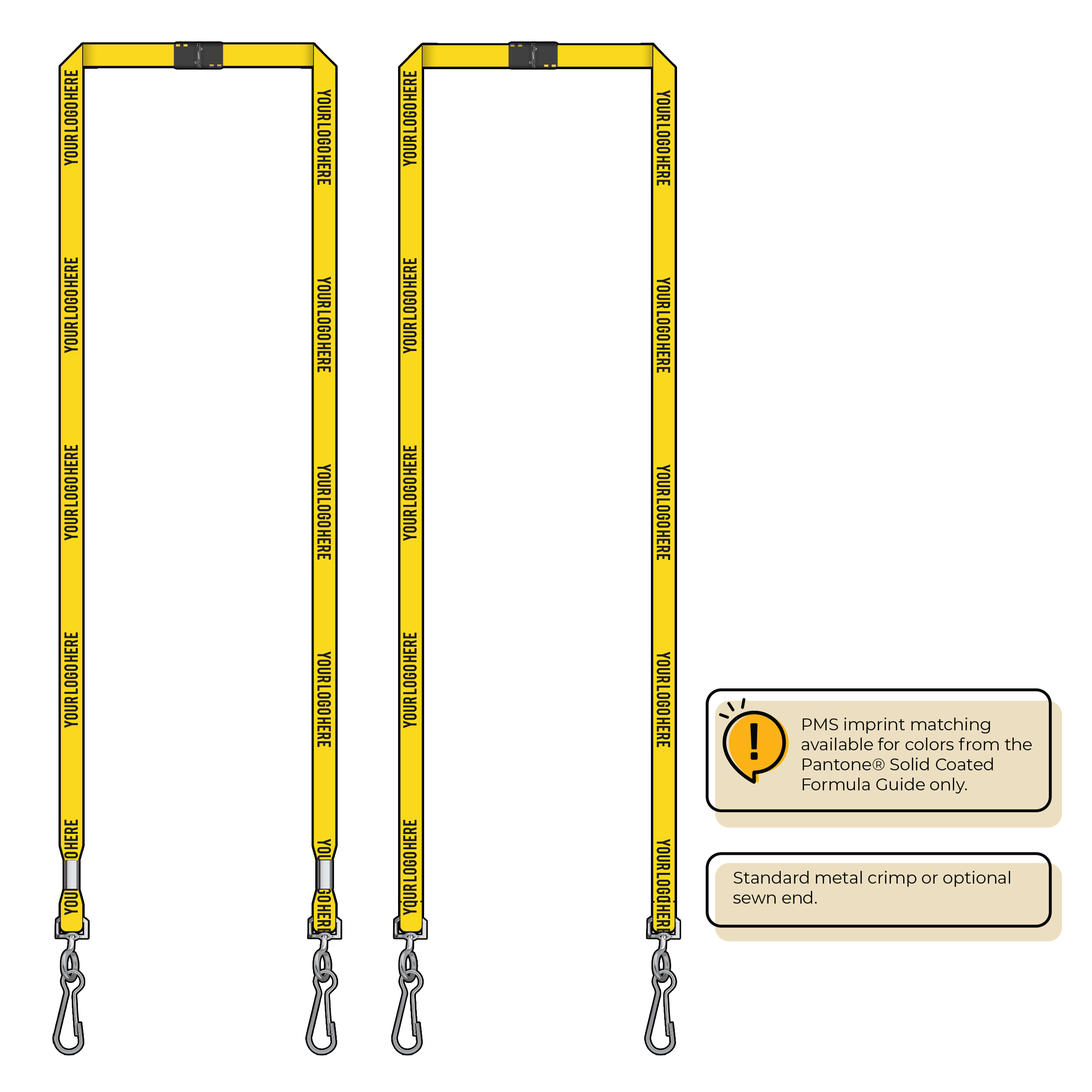 BH0011 | 3/8" MicroWeave Silkscreen Lanyards :: DOUBLE ENDED
