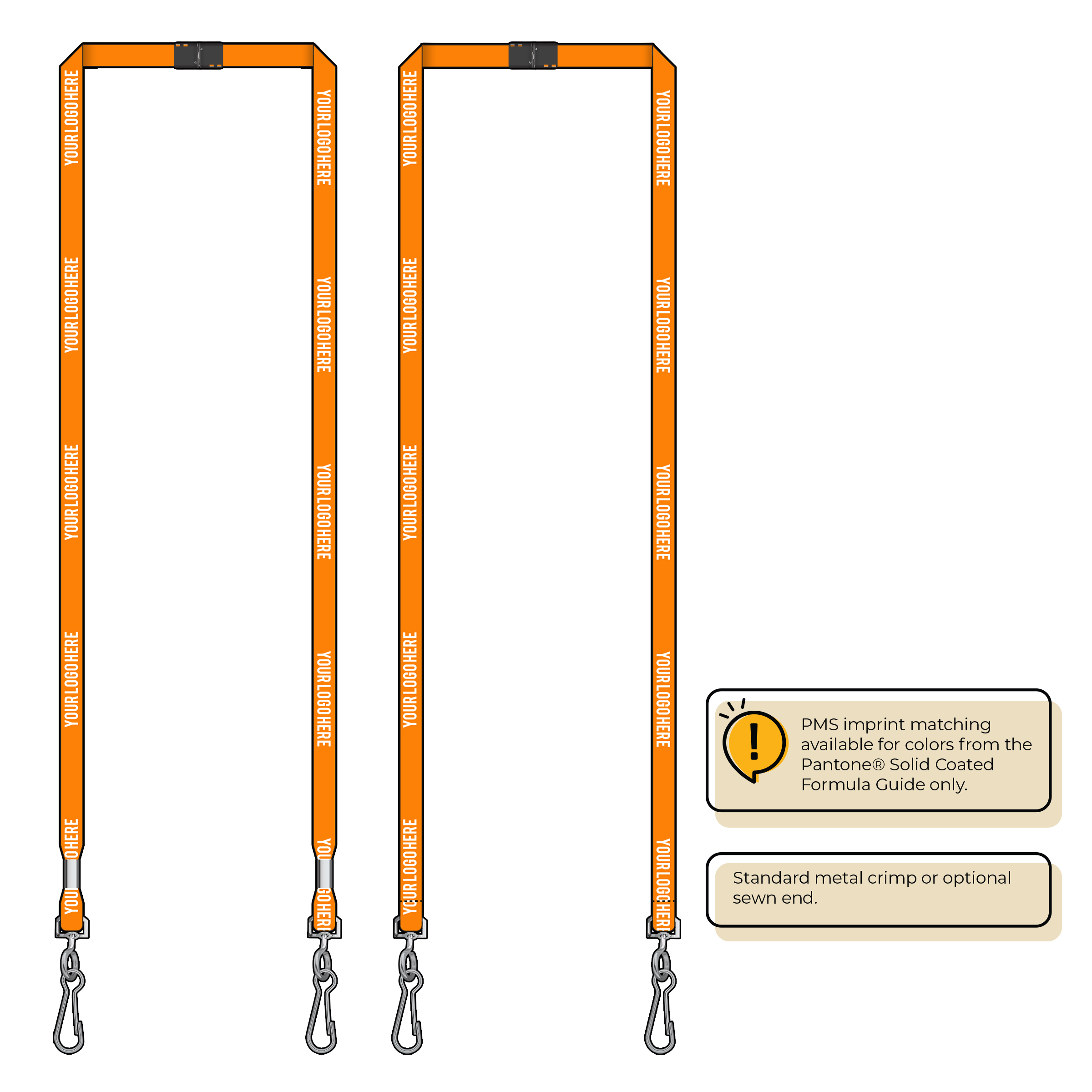 BH0011 | 3/8" MicroWeave Silkscreen Lanyards :: DOUBLE ENDED