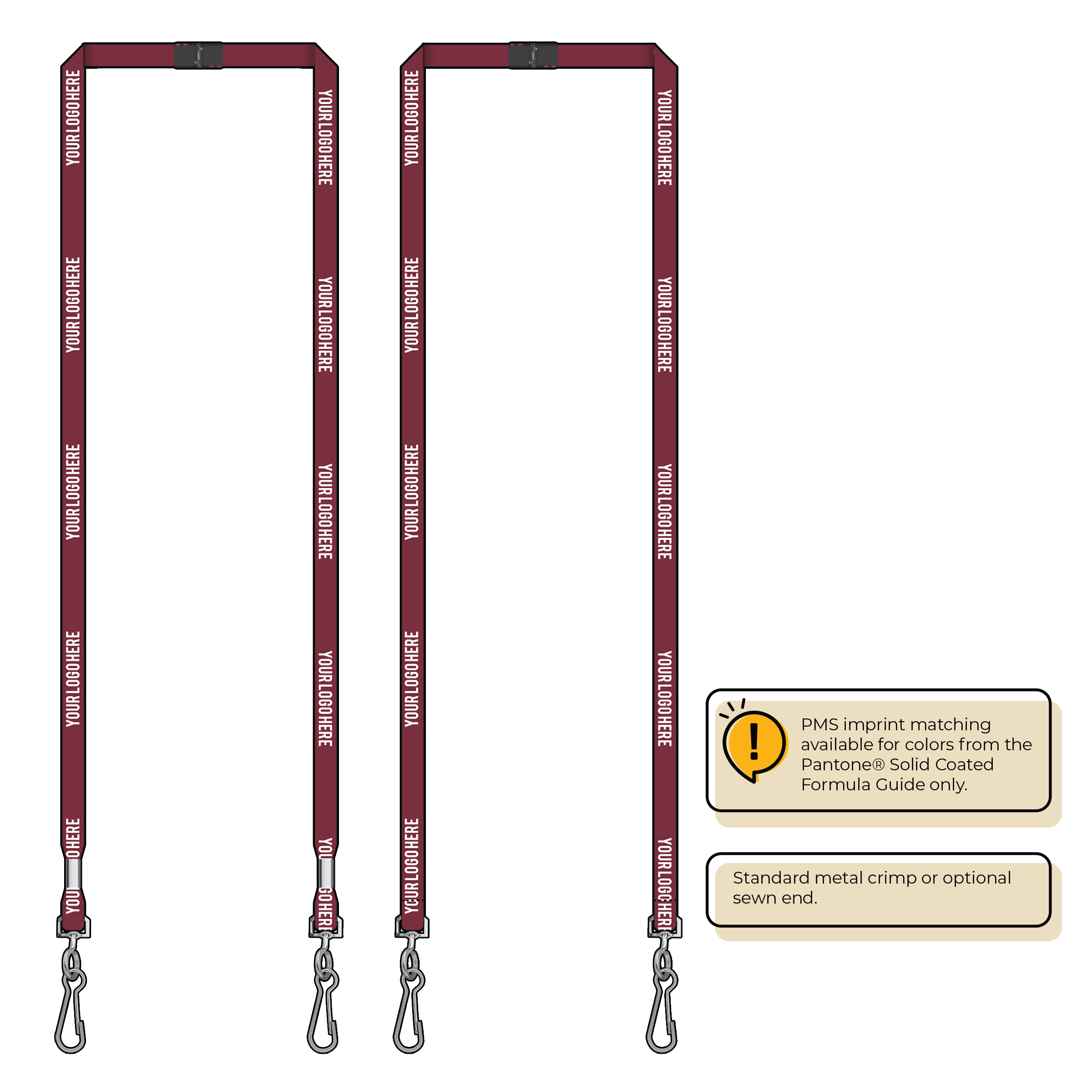 BH0011 | 3/8" MicroWeave Silkscreen Lanyards :: DOUBLE ENDED