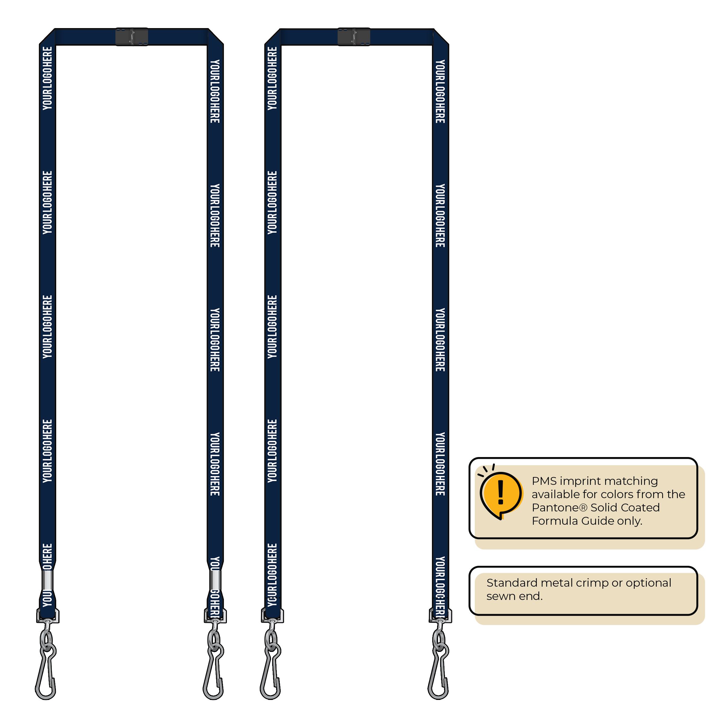 BH0011 | 3/8" MicroWeave Silkscreen Lanyards :: DOUBLE ENDED