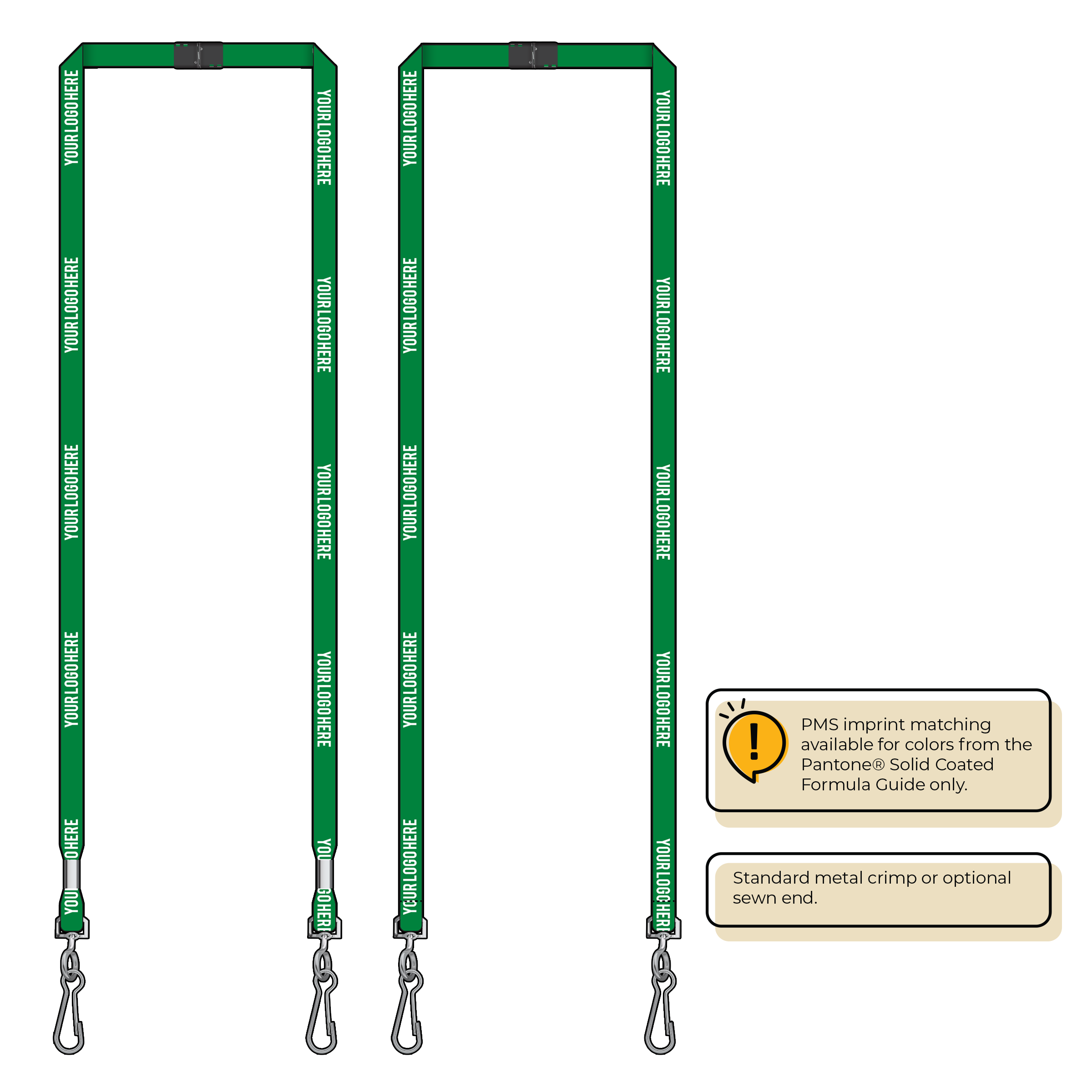 BH0011 | 3/8" MicroWeave Silkscreen Lanyards :: DOUBLE ENDED