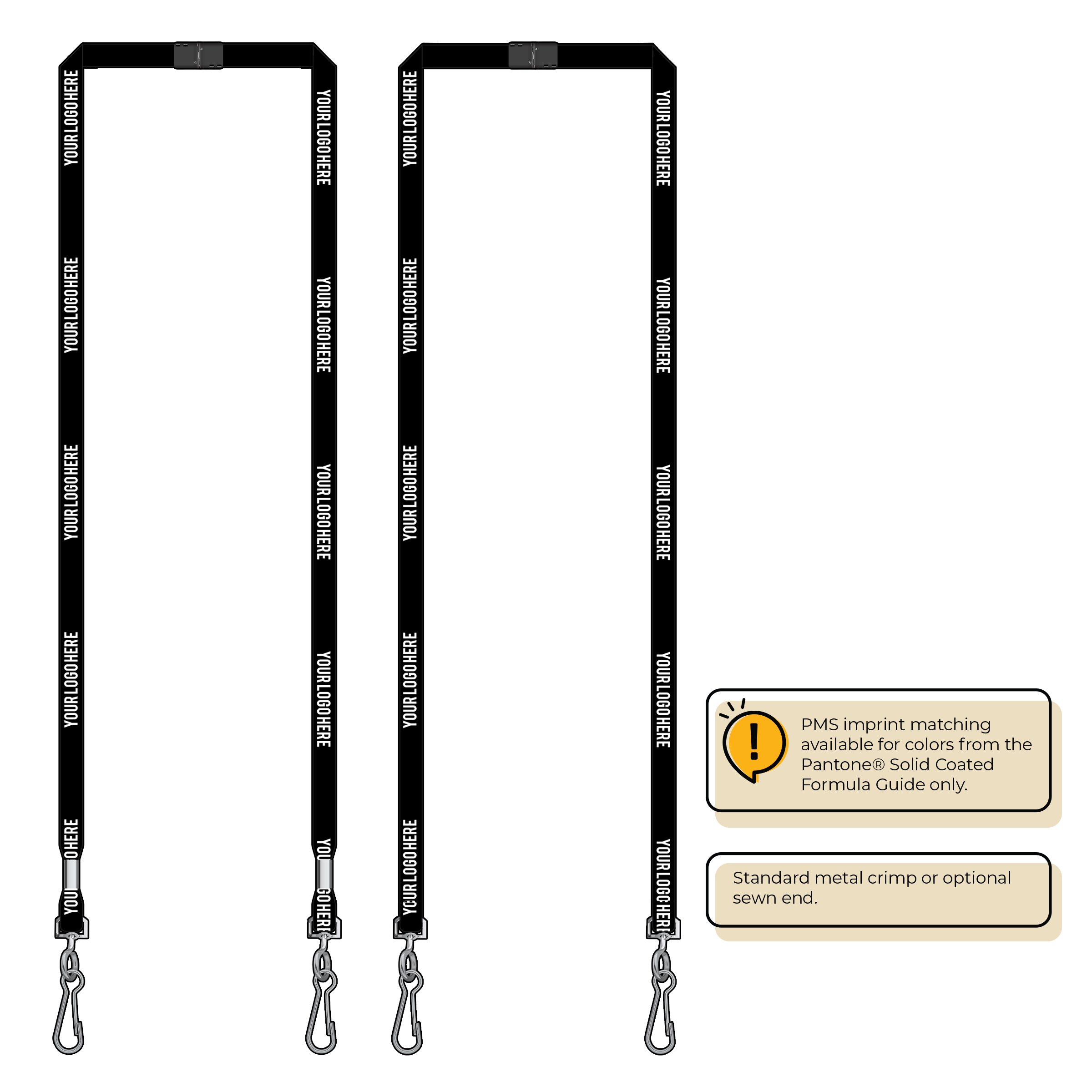 BH0011 | 3/8" MicroWeave Silkscreen Lanyards :: DOUBLE ENDED