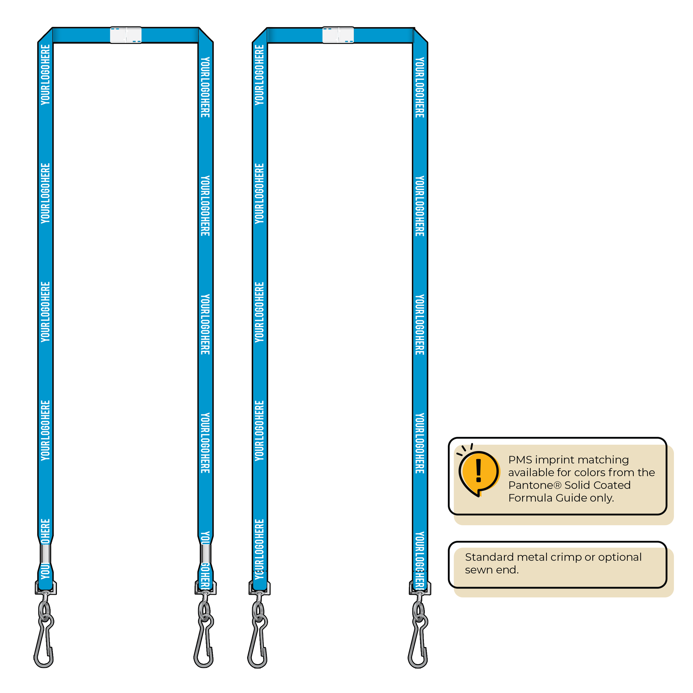 BHN011 | 3/8" Neon MicroWeave Silkscreen Lanyards :: DOUBLE ENDED