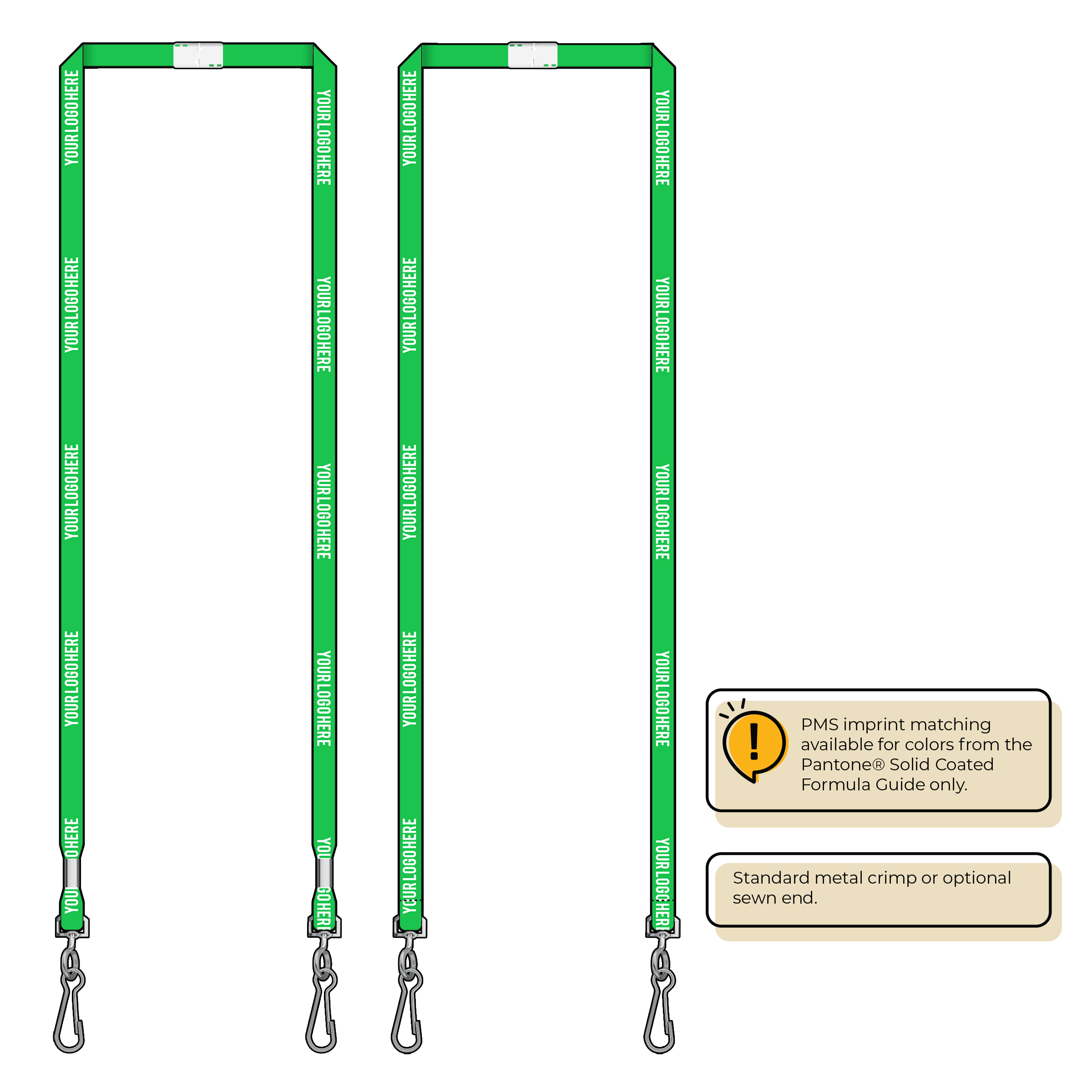 BHN011 | 3/8" Neon MicroWeave Silkscreen Lanyards :: DOUBLE ENDED