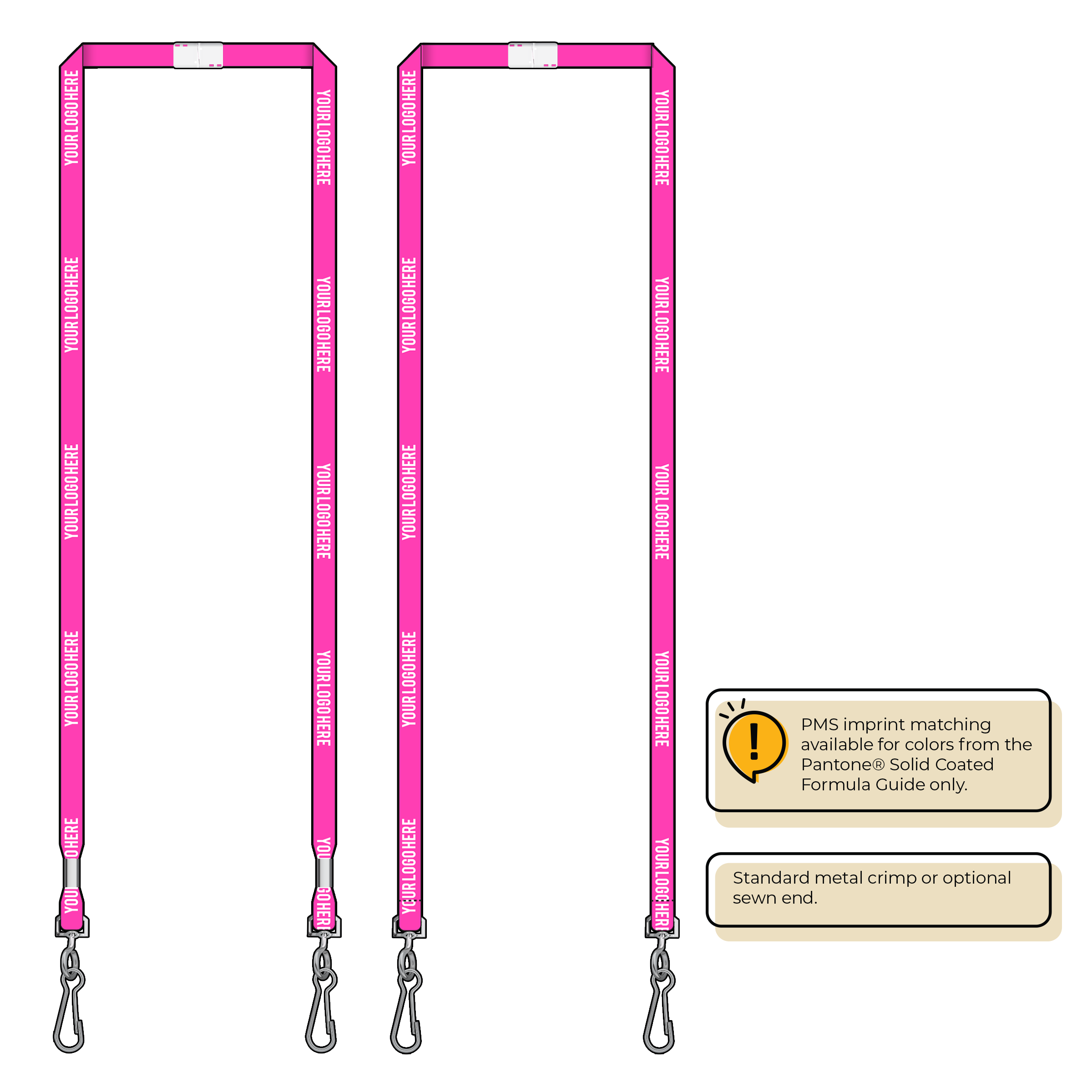 BHN011 | 3/8" Neon MicroWeave Silkscreen Lanyards :: DOUBLE ENDED