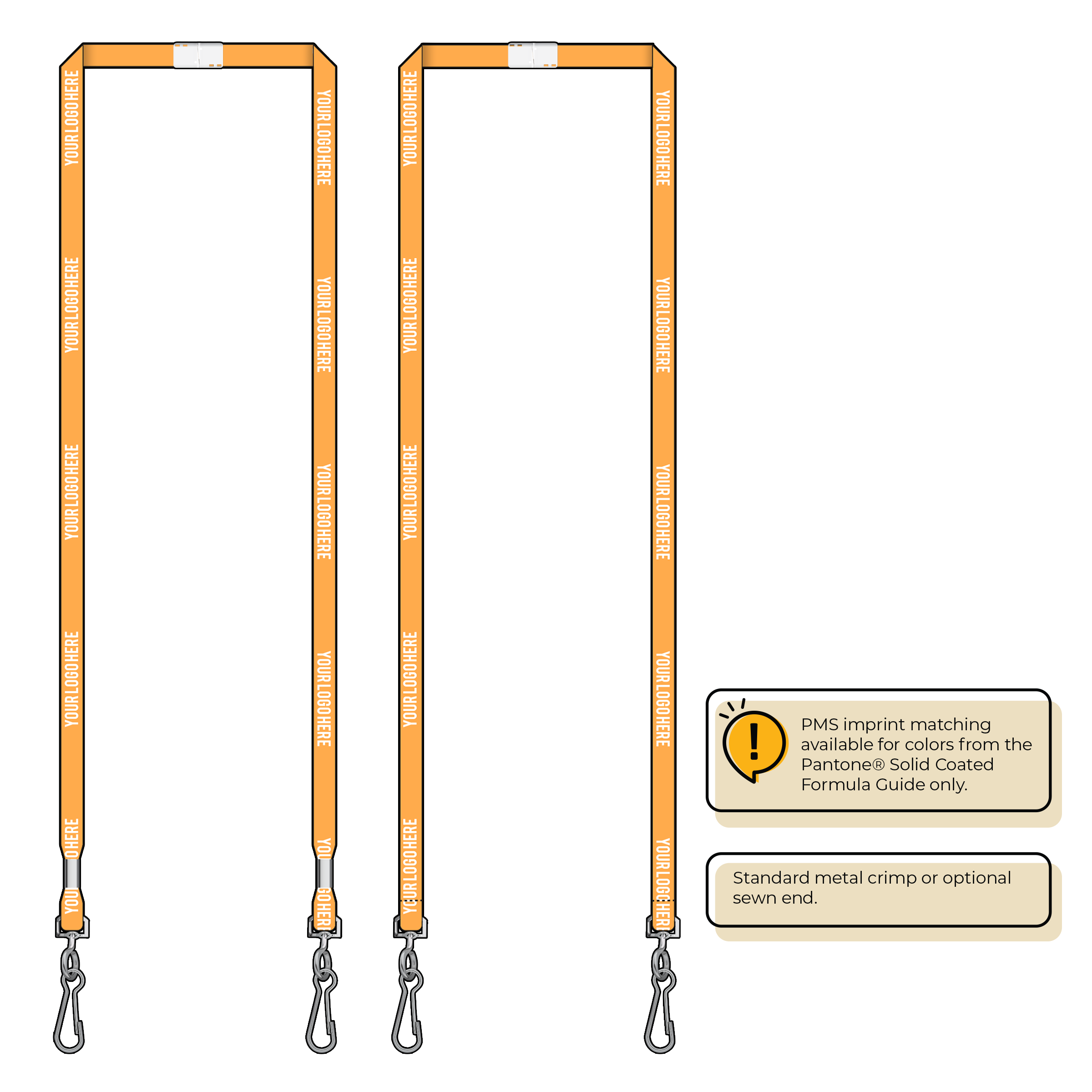 BHN011 | 3/8" Neon MicroWeave Silkscreen Lanyards :: DOUBLE ENDED