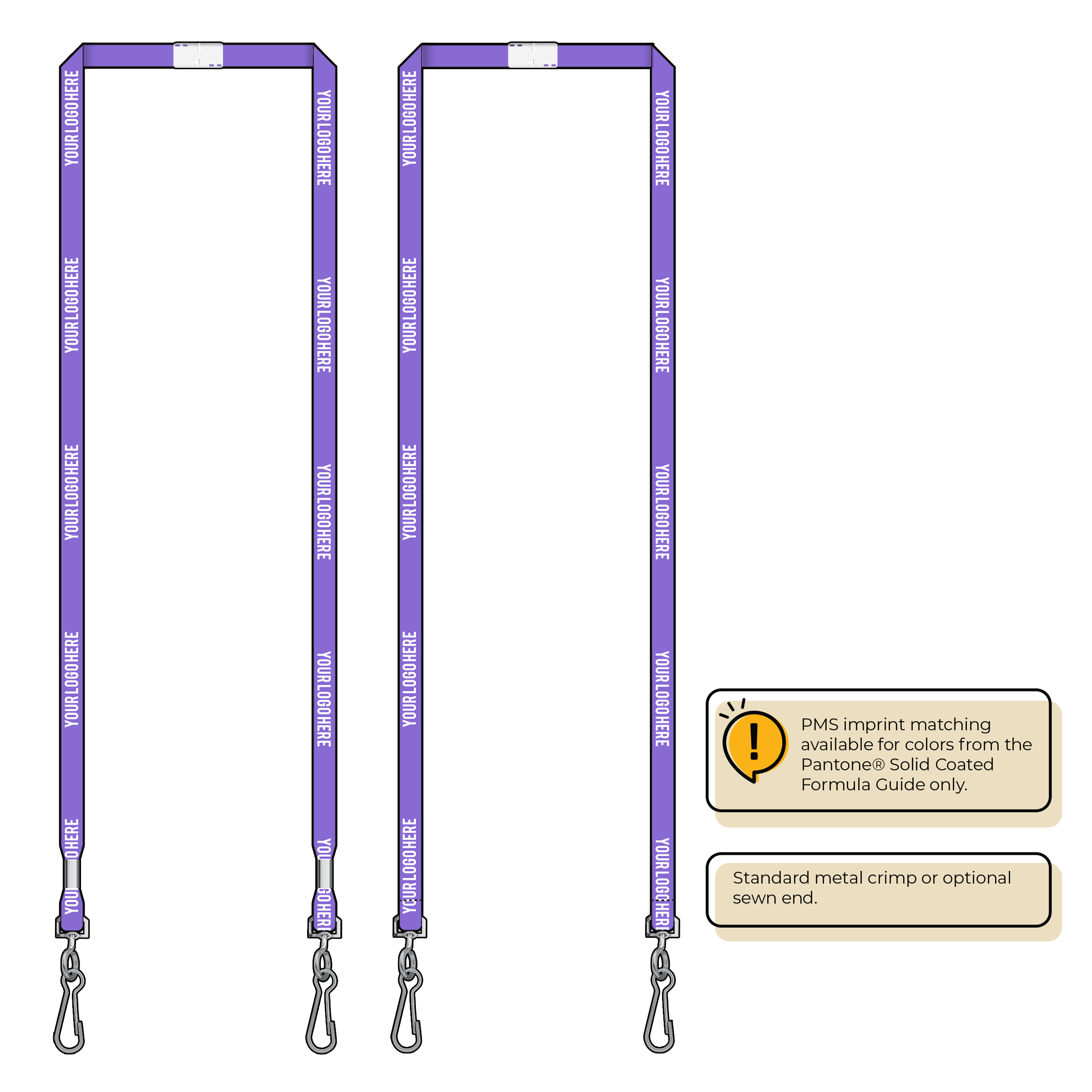 BHN011 | 3/8" Neon MicroWeave Silkscreen Lanyards :: DOUBLE ENDED