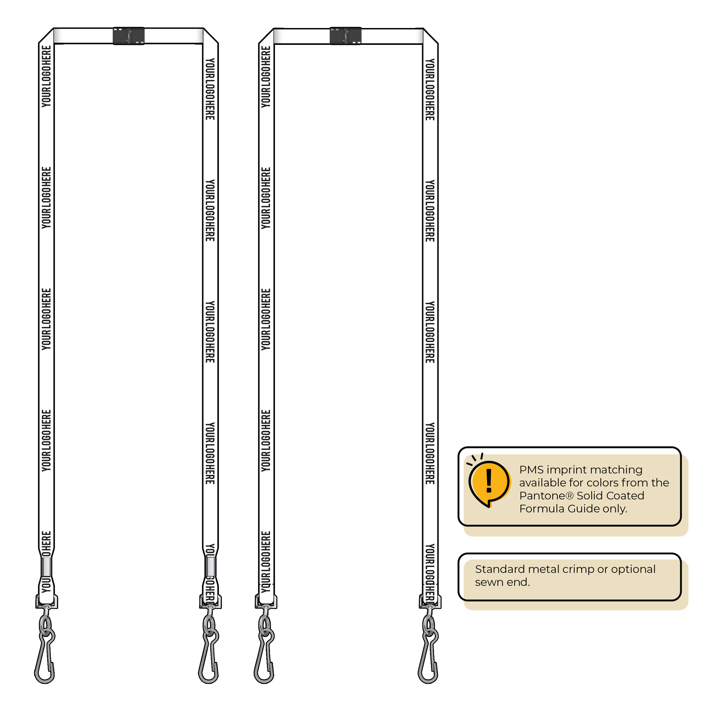 BH0011 | 3/8" MicroWeave Silkscreen Lanyards :: DOUBLE ENDED