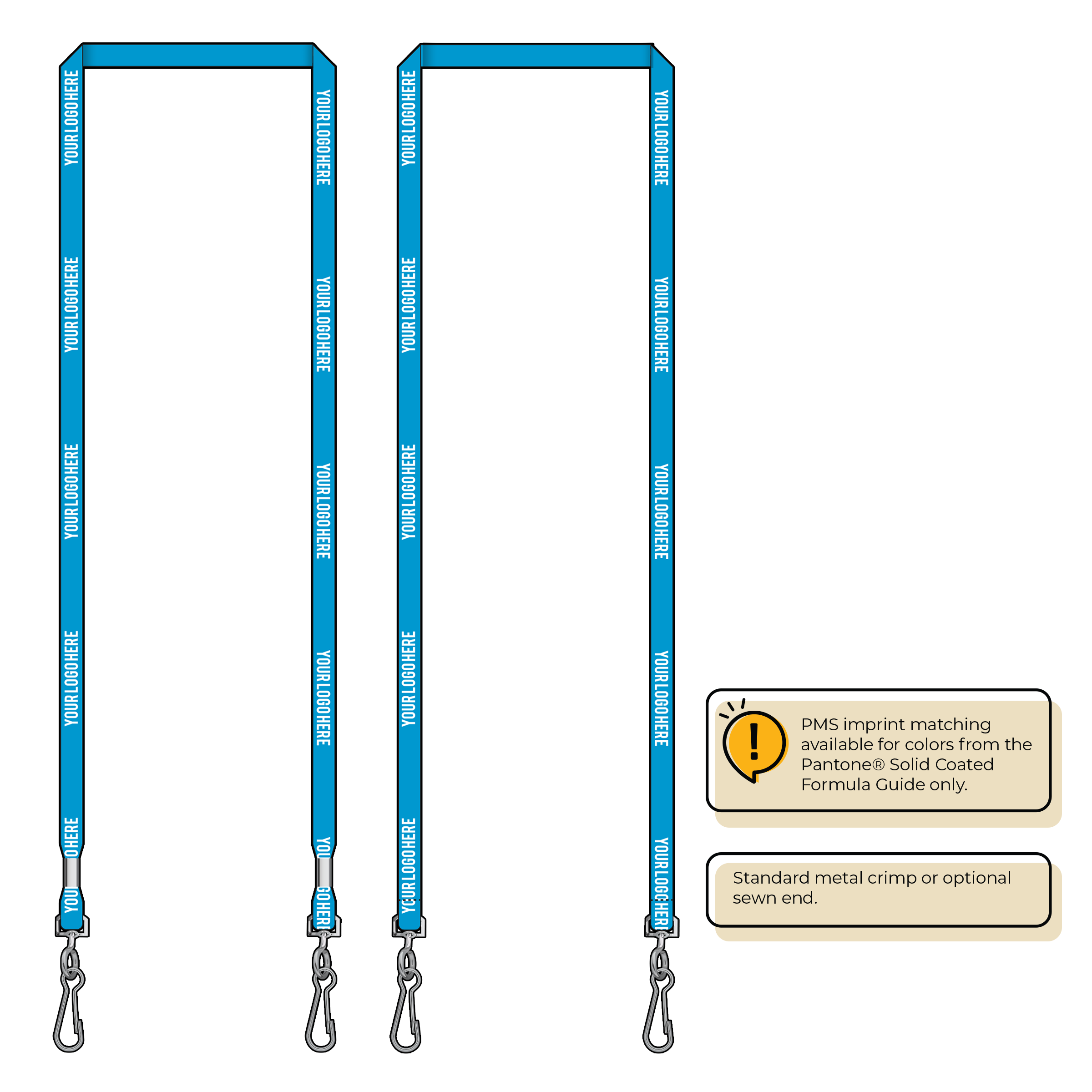 BHN011 | 3/8" Neon MicroWeave Silkscreen Lanyards :: DOUBLE ENDED