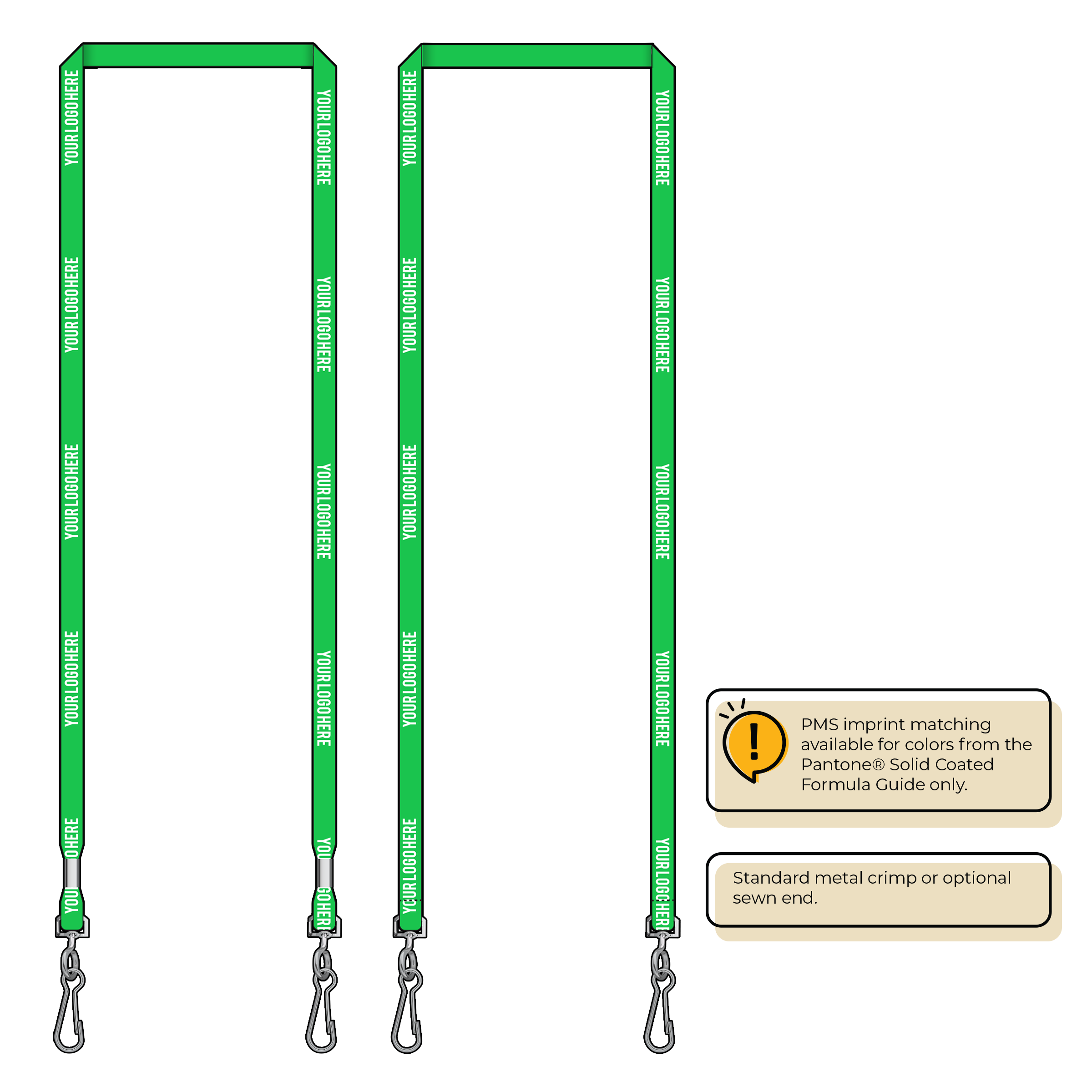 BHN011 | 3/8" Neon MicroWeave Silkscreen Lanyards :: DOUBLE ENDED