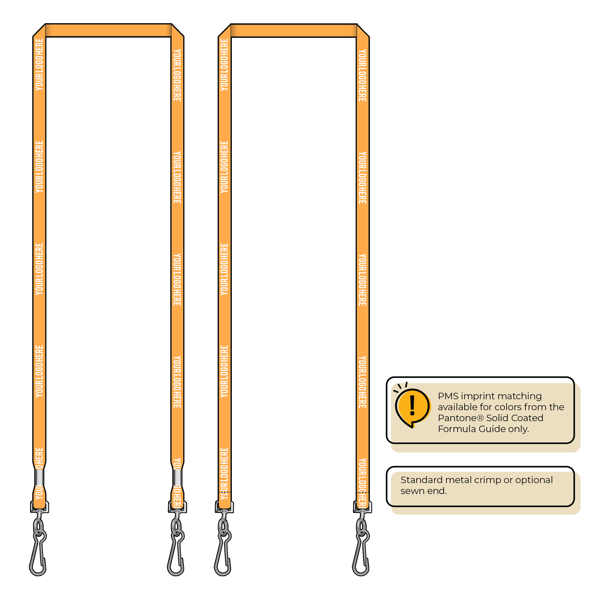 BHN011 | 3/8" Neon MicroWeave Silkscreen Lanyards :: DOUBLE ENDED