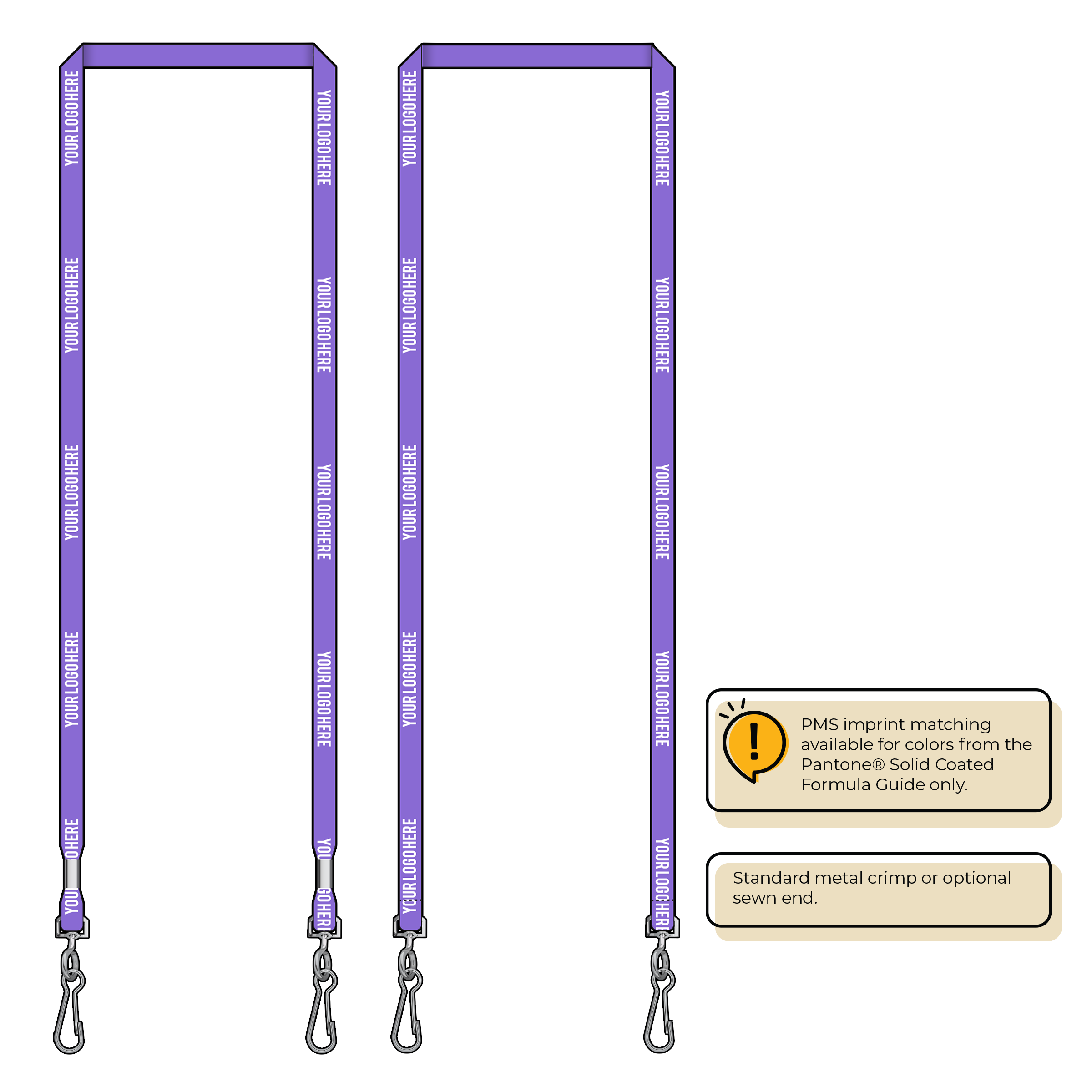 BHN011 | 3/8" Neon MicroWeave Silkscreen Lanyards :: DOUBLE ENDED