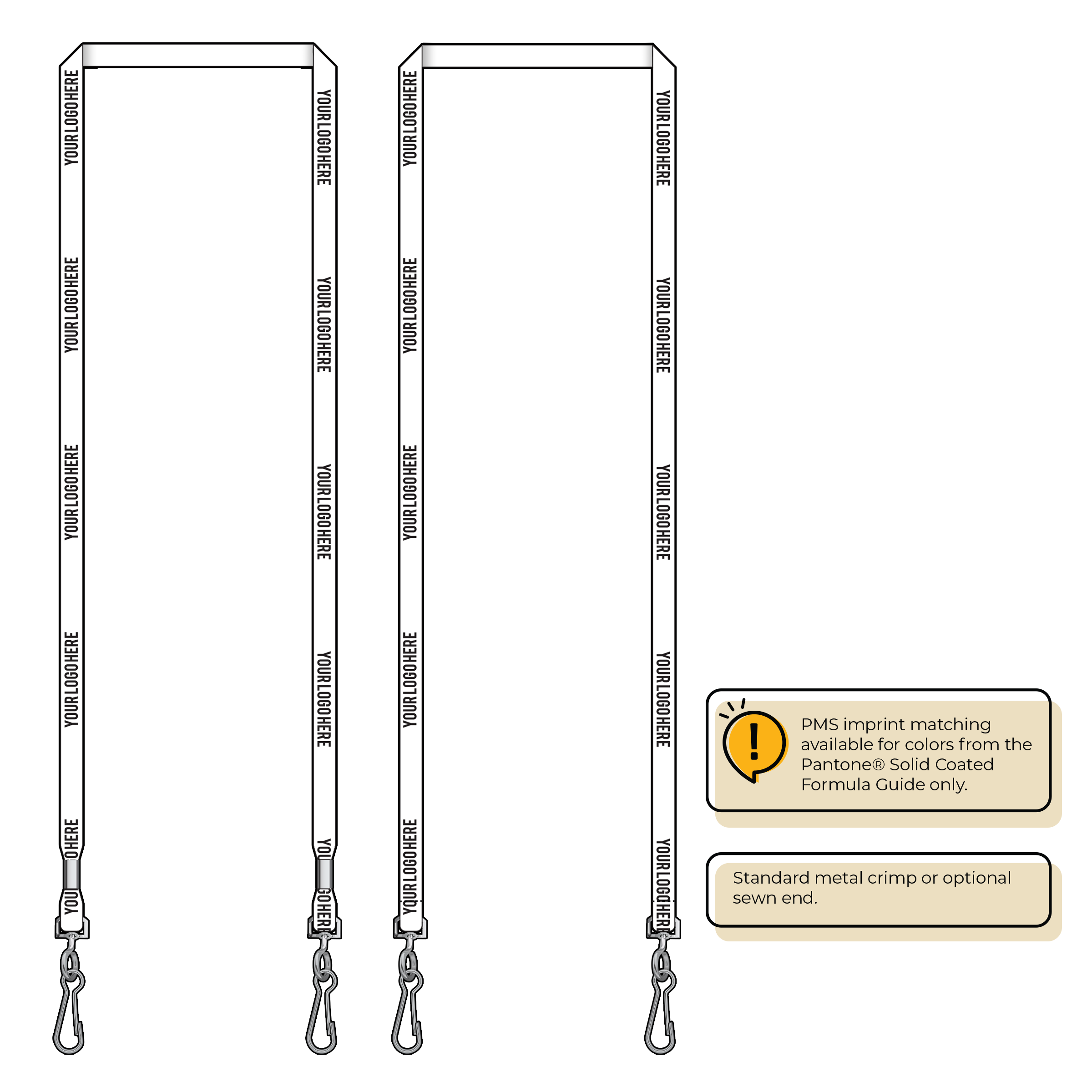 BH0011 | 3/8" MicroWeave Silkscreen Lanyards :: DOUBLE ENDED