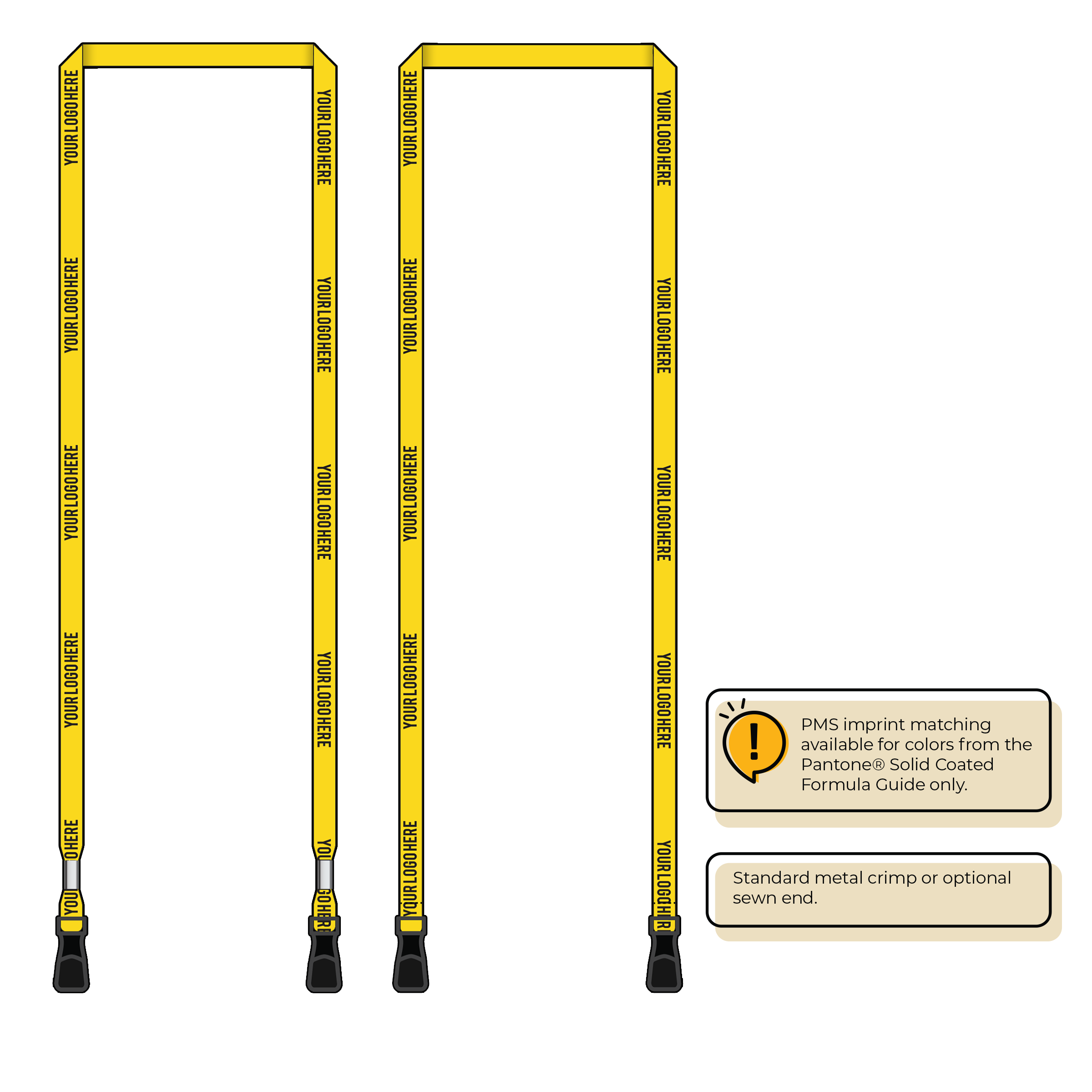 BH0011 | 3/8" MicroWeave Silkscreen Lanyards :: DOUBLE ENDED