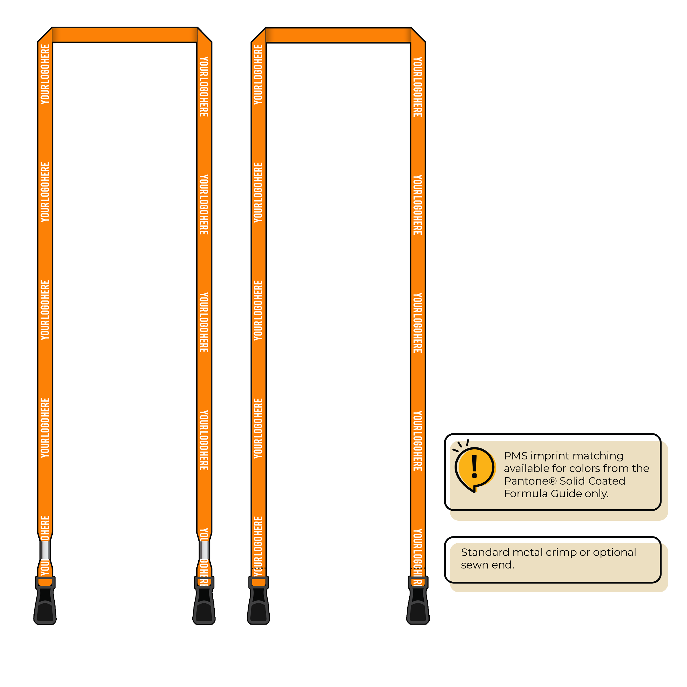 BH0011 | 3/8" MicroWeave Silkscreen Lanyards :: DOUBLE ENDED
