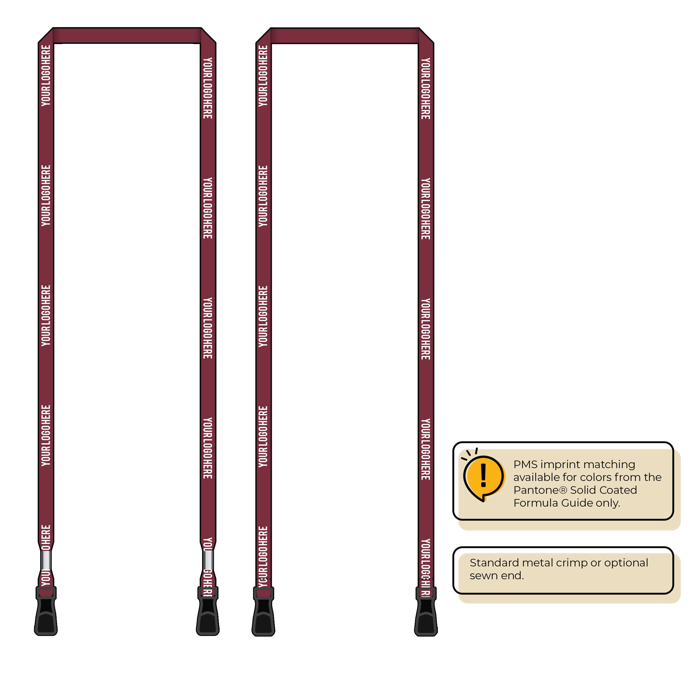 BH0011 | 3/8" MicroWeave Silkscreen Lanyards :: DOUBLE ENDED