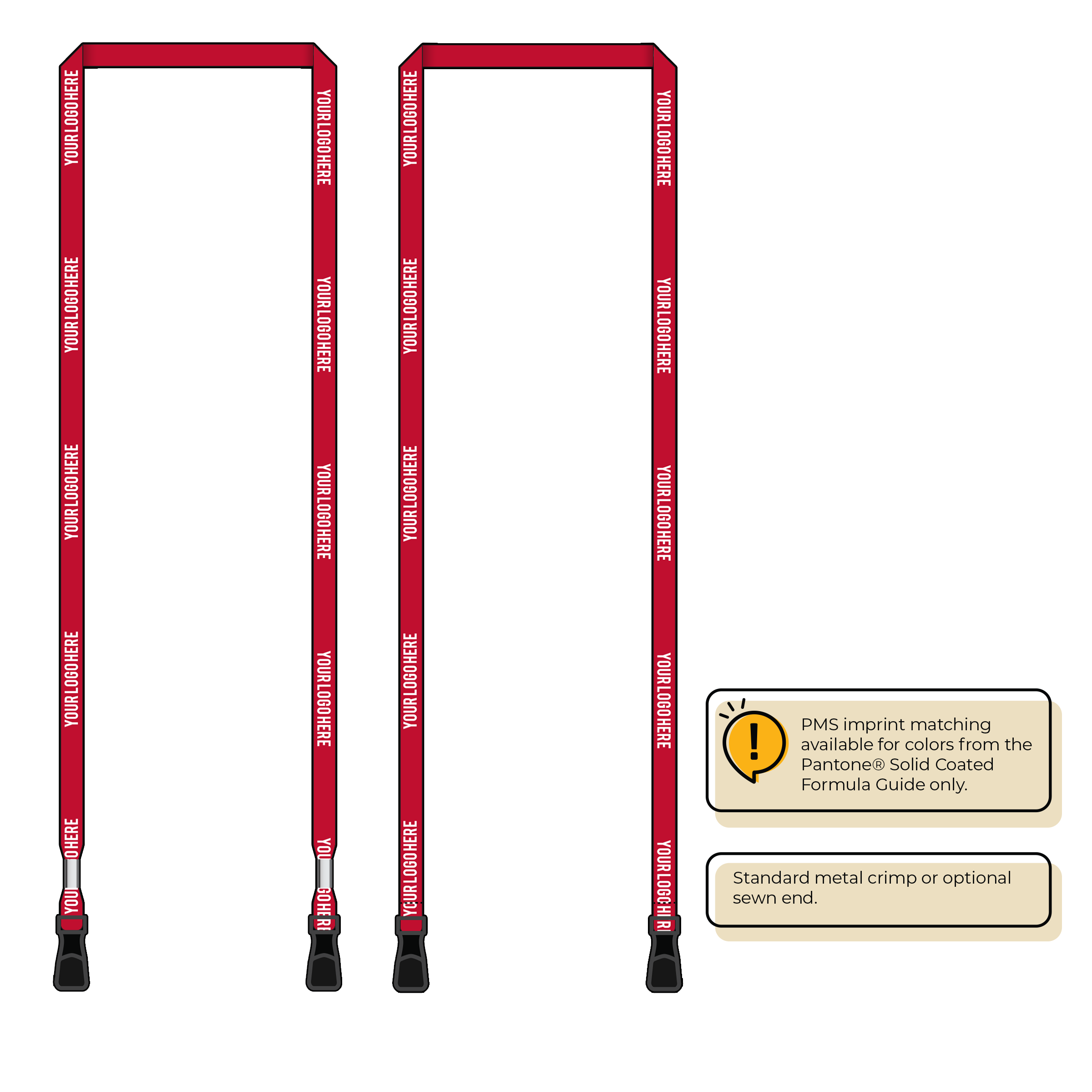 BH0011 | 3/8" MicroWeave Silkscreen Lanyards :: DOUBLE ENDED