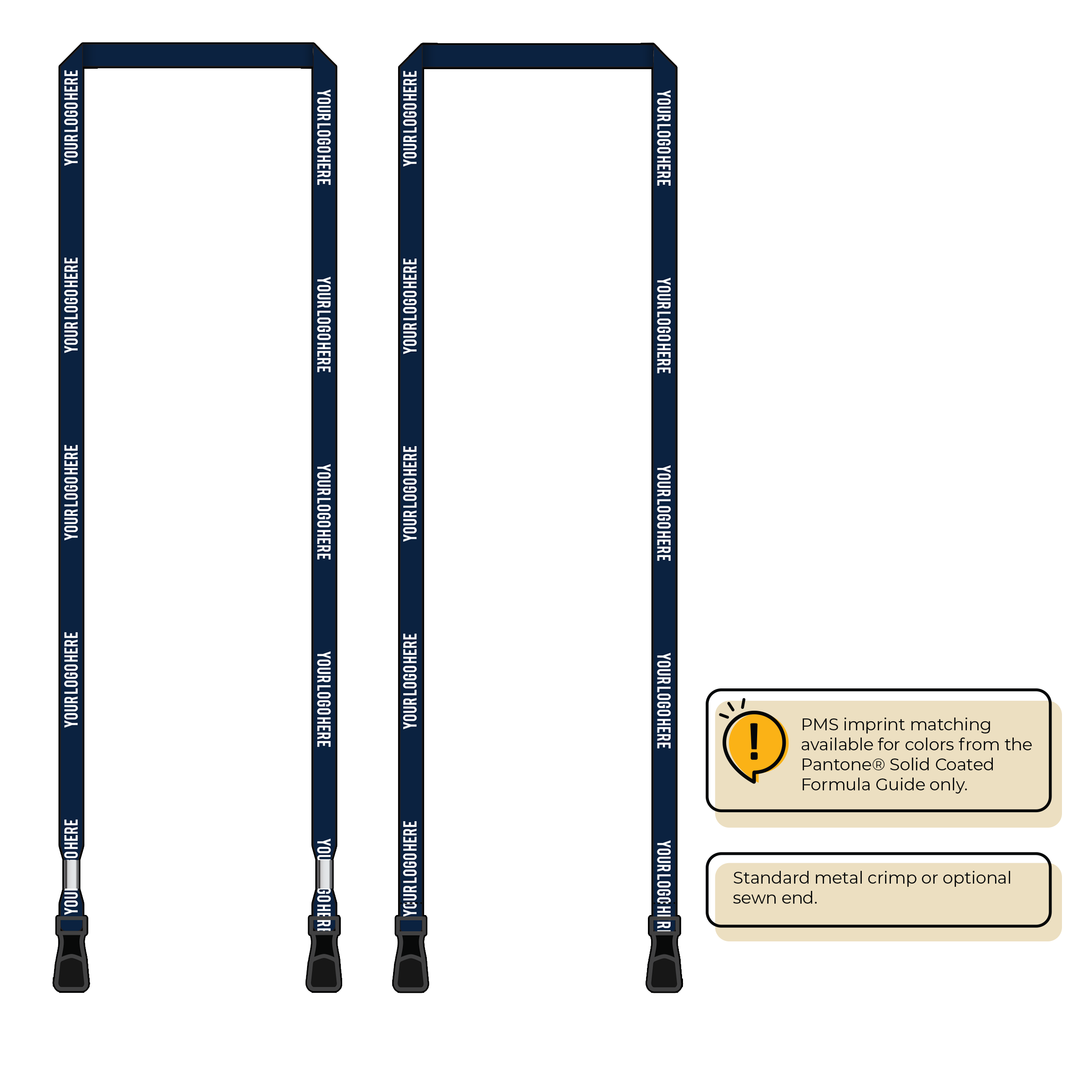 BH0011 | 3/8" MicroWeave Silkscreen Lanyards :: DOUBLE ENDED