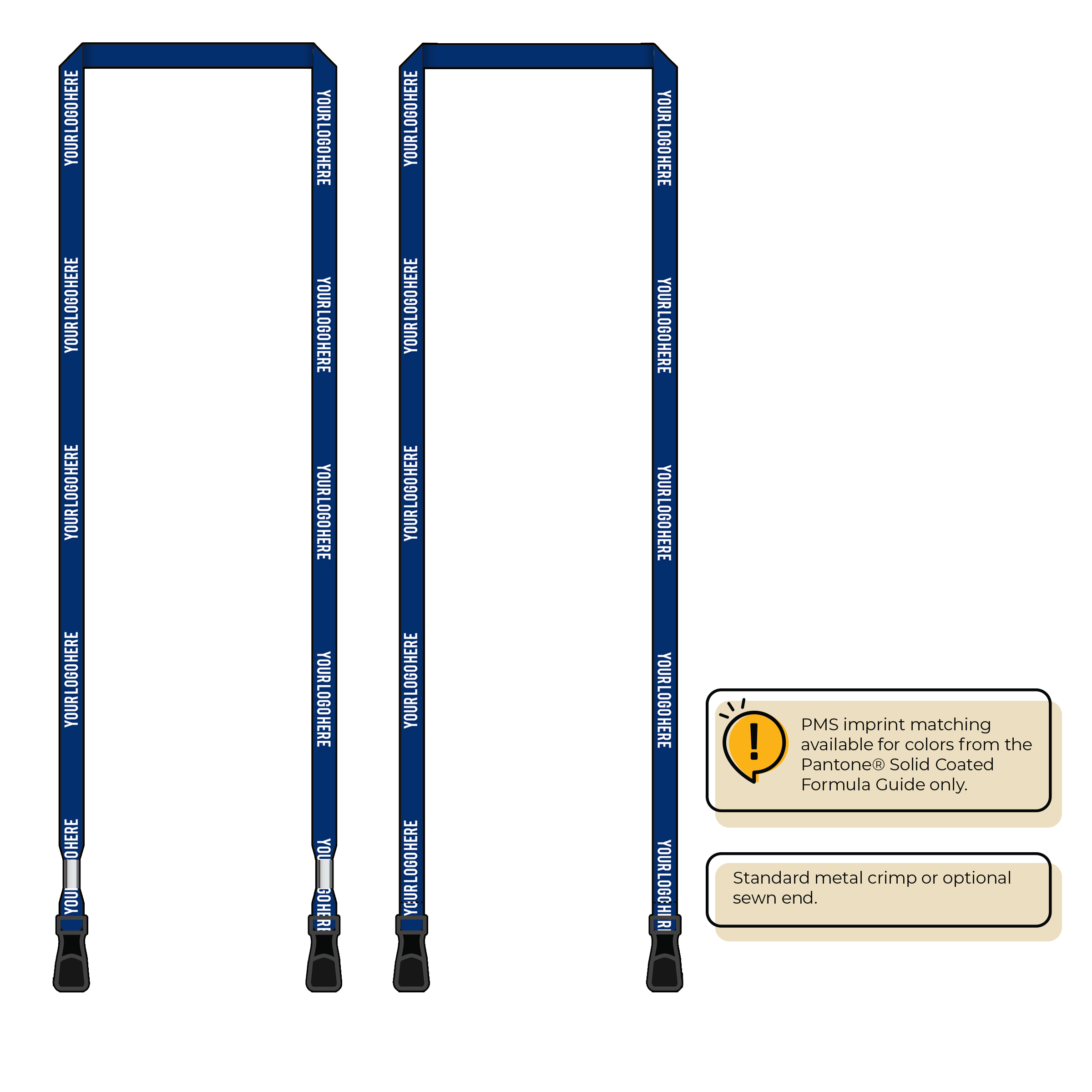 BH0011 | 3/8" MicroWeave Silkscreen Lanyards :: DOUBLE ENDED