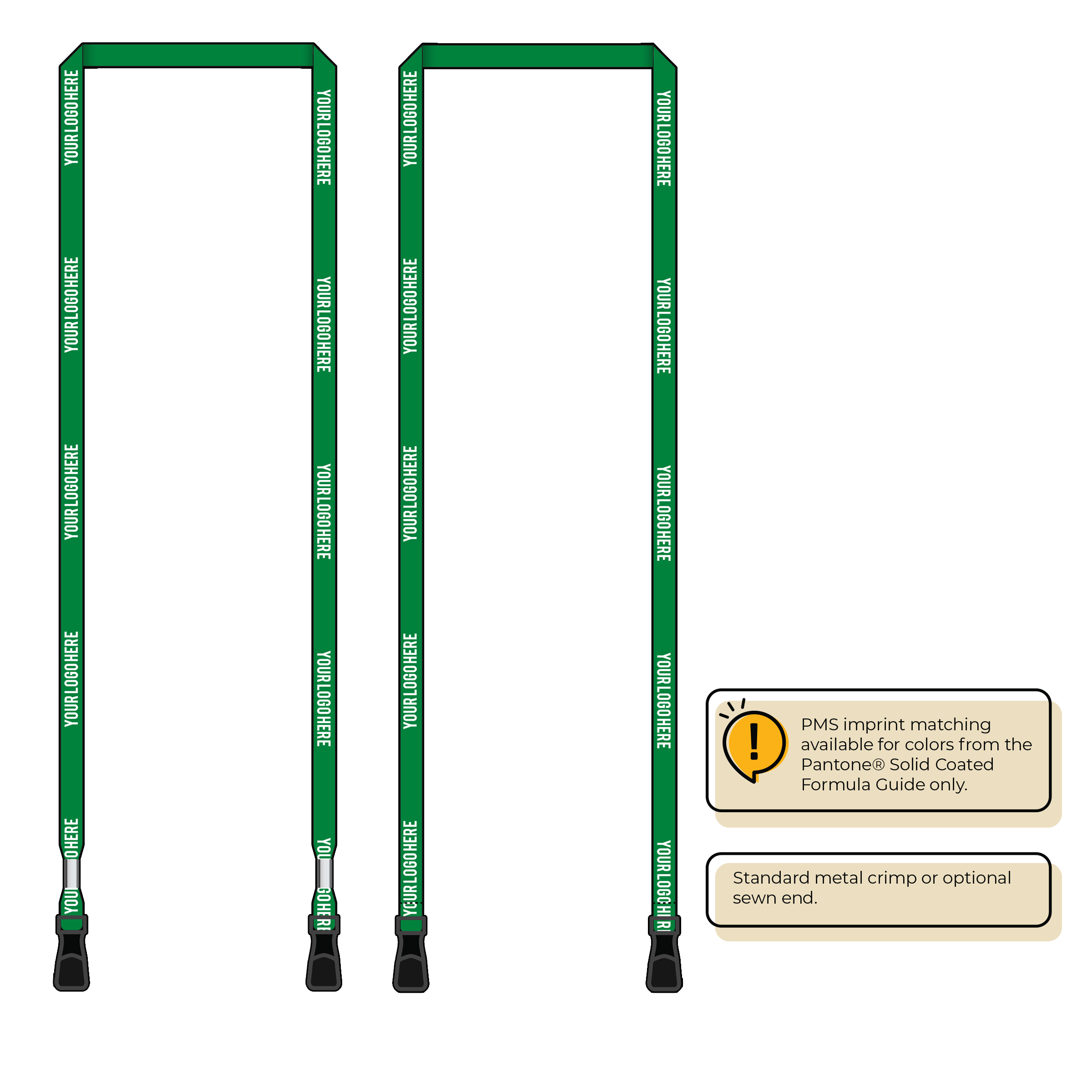 BH0011 | 3/8" MicroWeave Silkscreen Lanyards :: DOUBLE ENDED