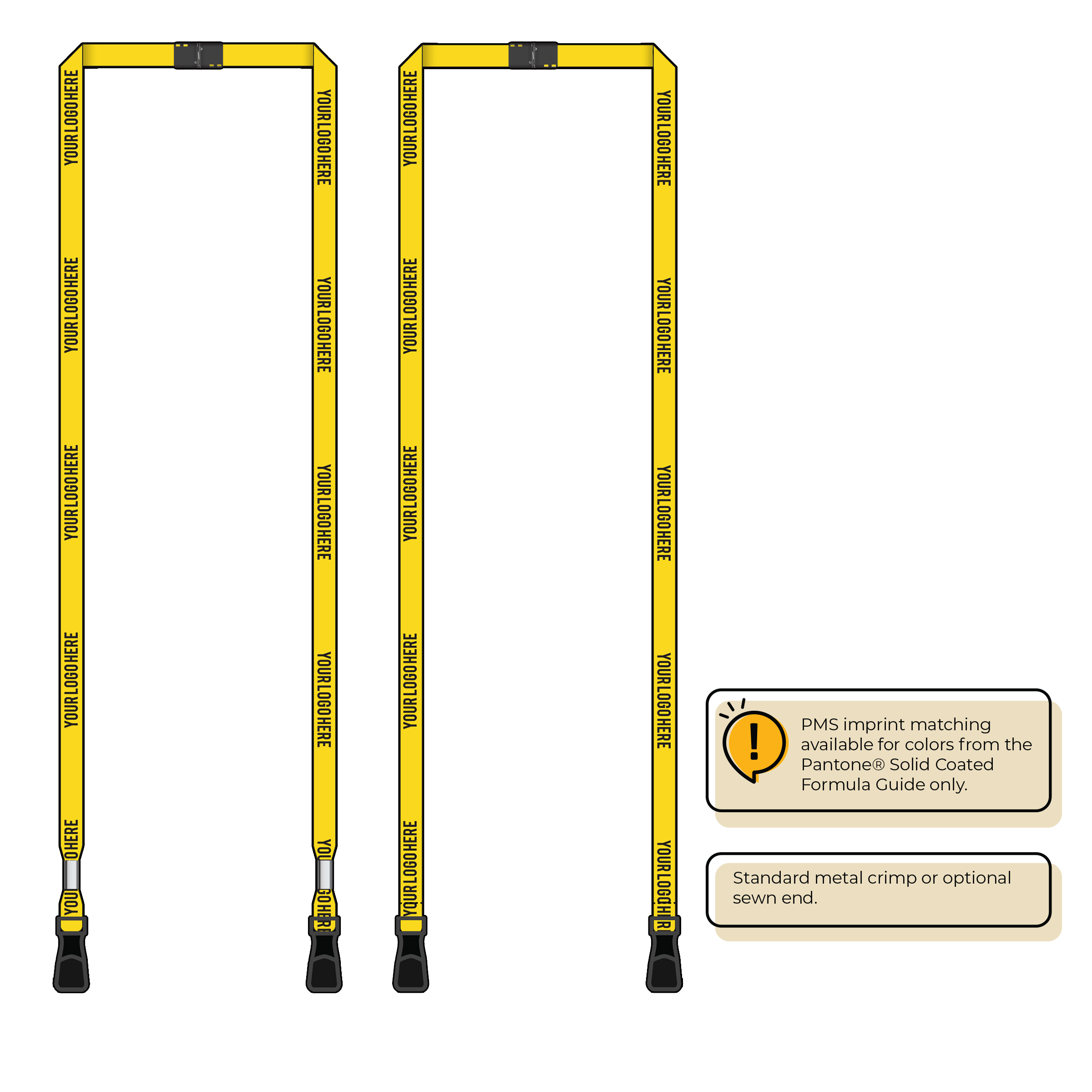 BH0011 | 3/8" MicroWeave Silkscreen Lanyards :: DOUBLE ENDED