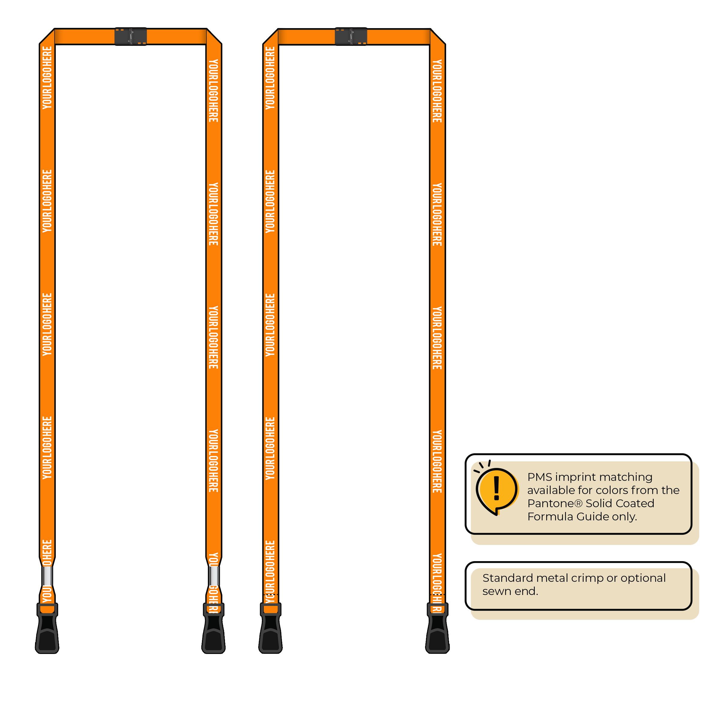 BH0011 | 3/8" MicroWeave Silkscreen Lanyards :: DOUBLE ENDED