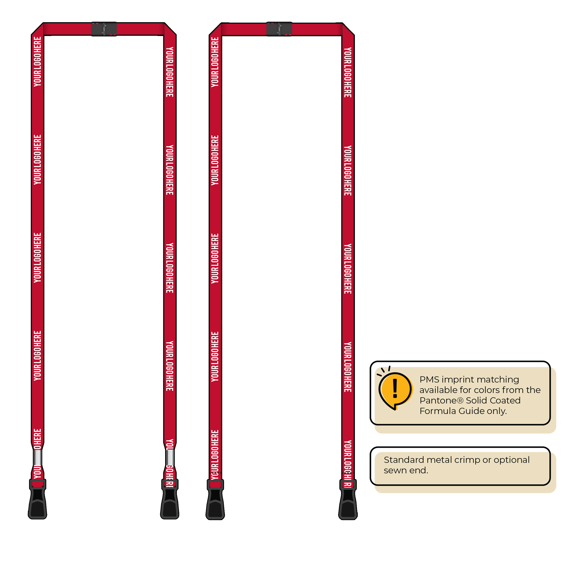 BH0011 | 3/8" MicroWeave Silkscreen Lanyards :: DOUBLE ENDED