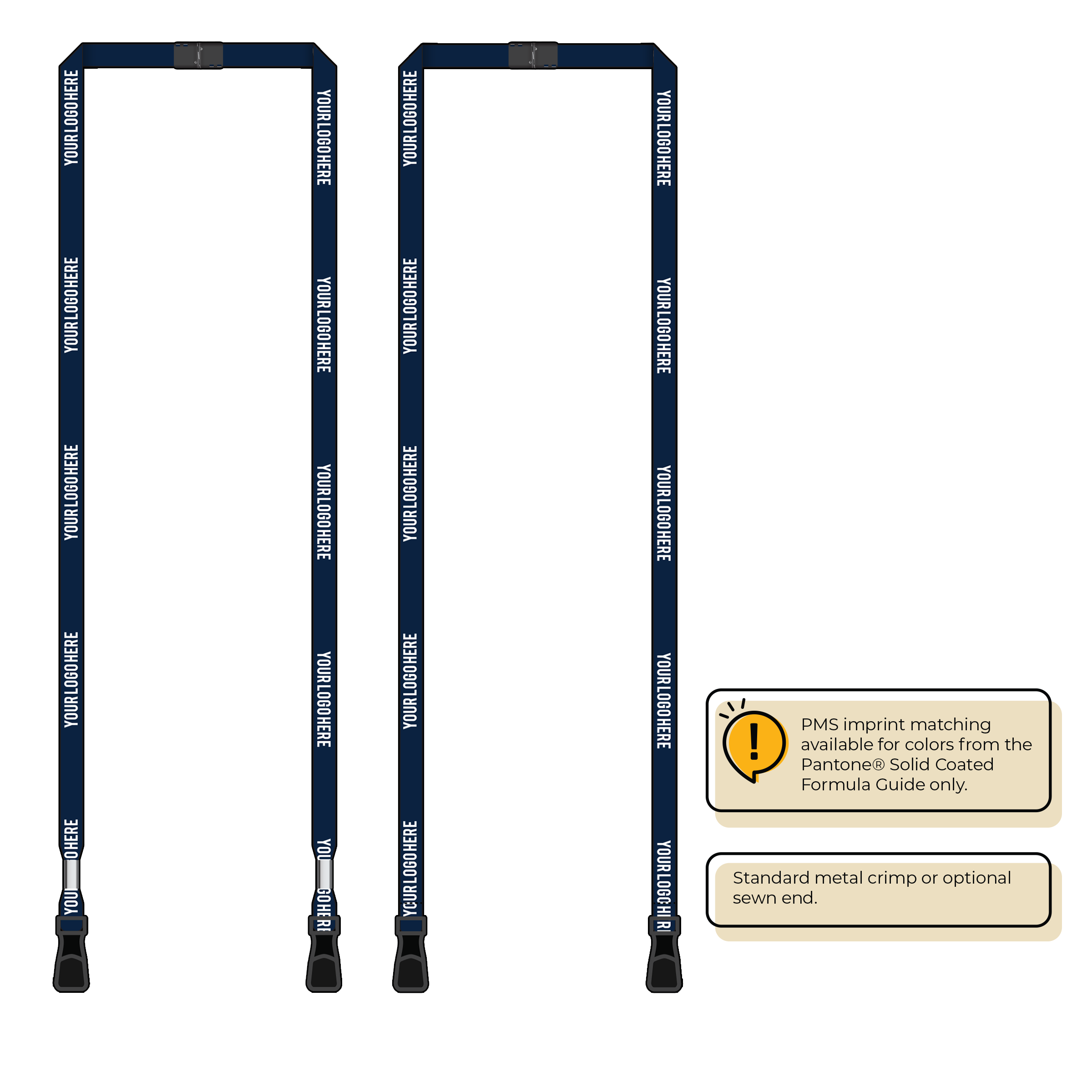 BH0011 | 3/8" MicroWeave Silkscreen Lanyards :: DOUBLE ENDED