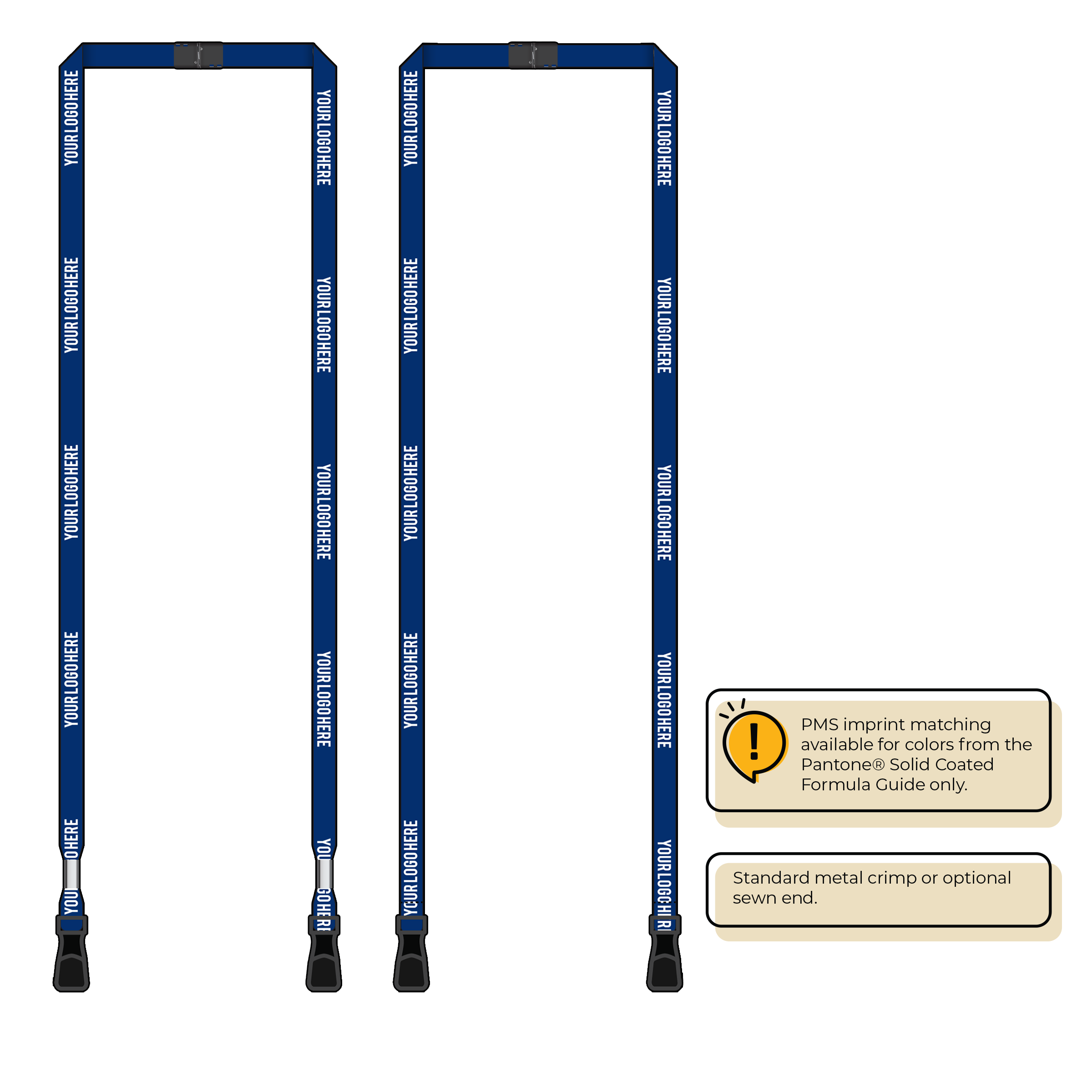 BH0011 | 3/8" MicroWeave Silkscreen Lanyards :: DOUBLE ENDED