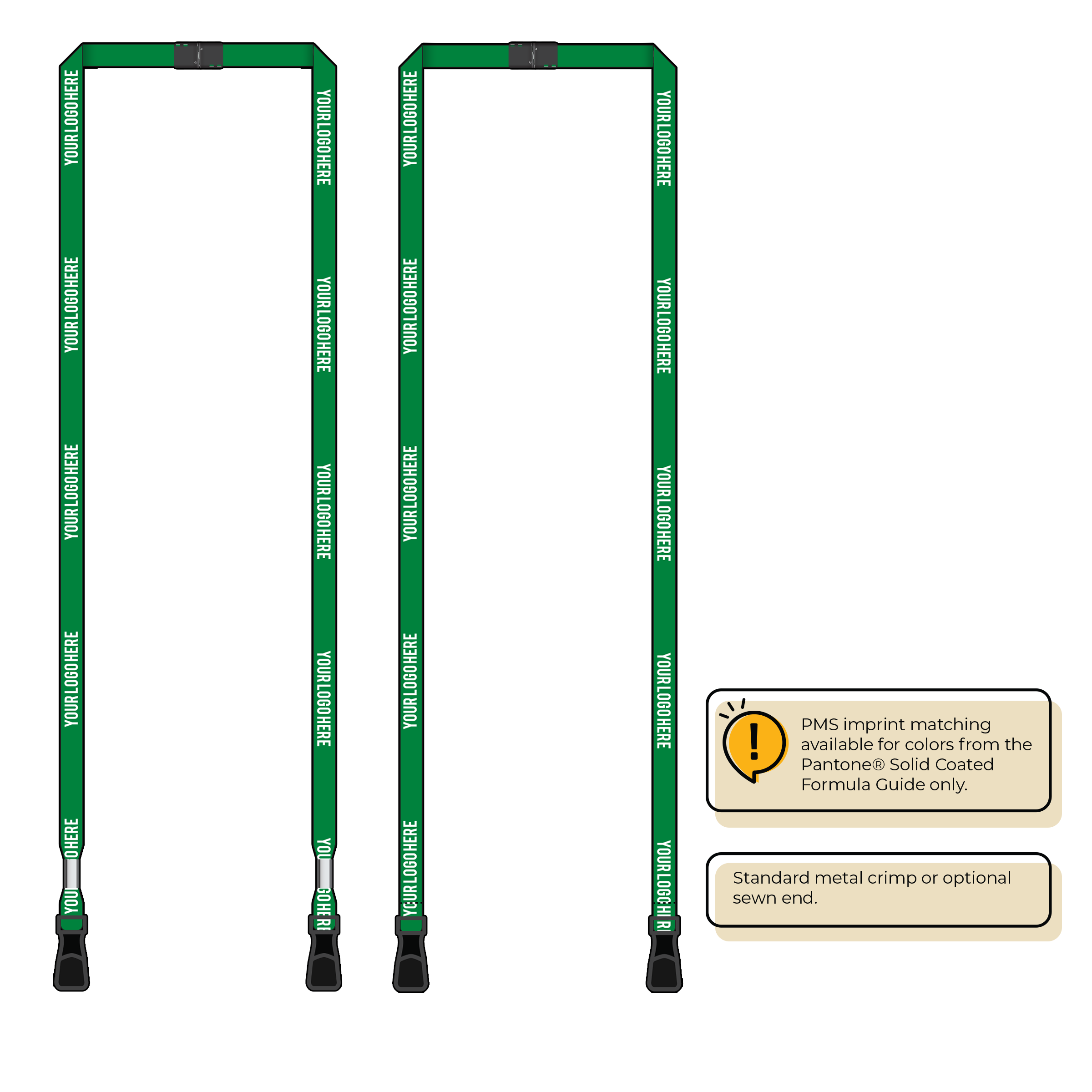 BH0011 | 3/8" MicroWeave Silkscreen Lanyards :: DOUBLE ENDED