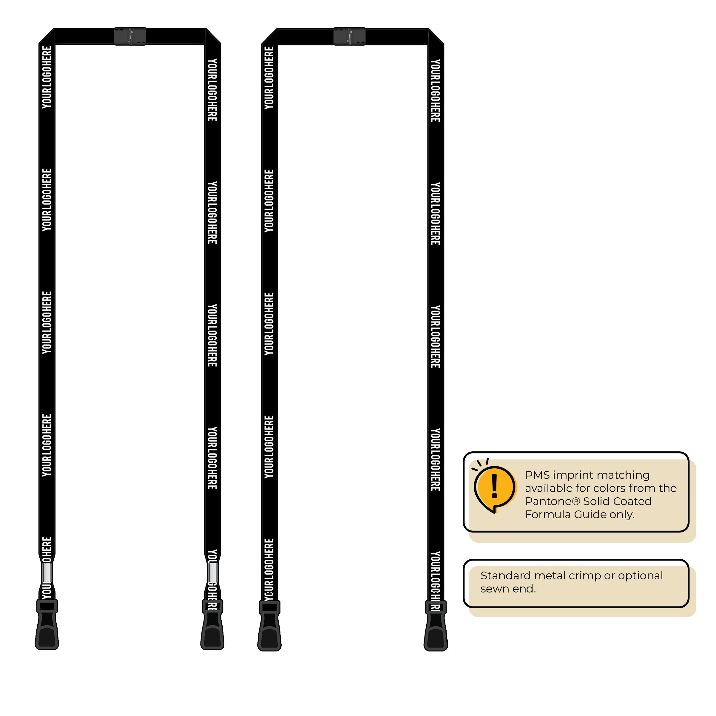 BH0011 | 3/8" MicroWeave Silkscreen Lanyards :: DOUBLE ENDED