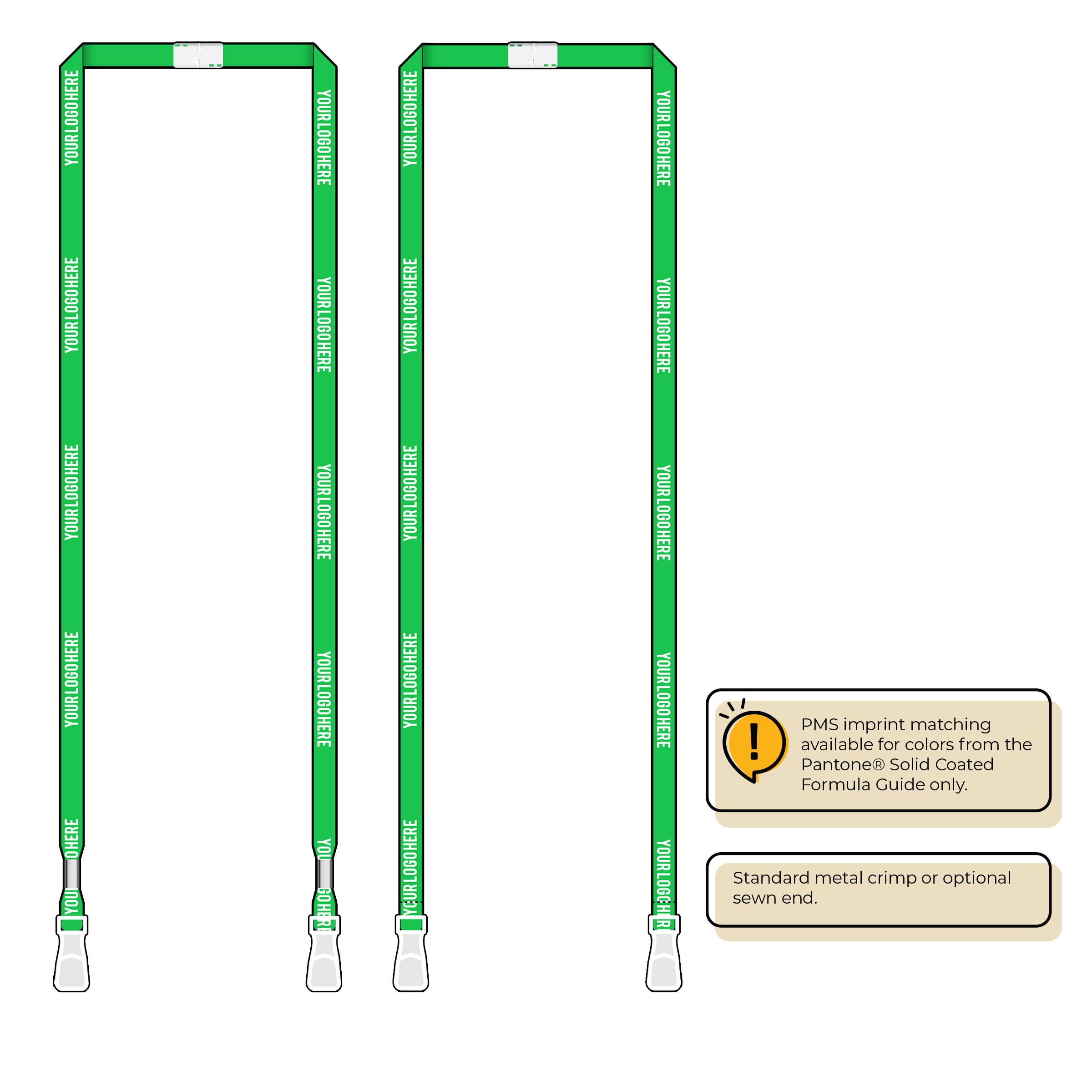 BHN011 | 3/8" Neon MicroWeave Silkscreen Lanyards :: DOUBLE ENDED